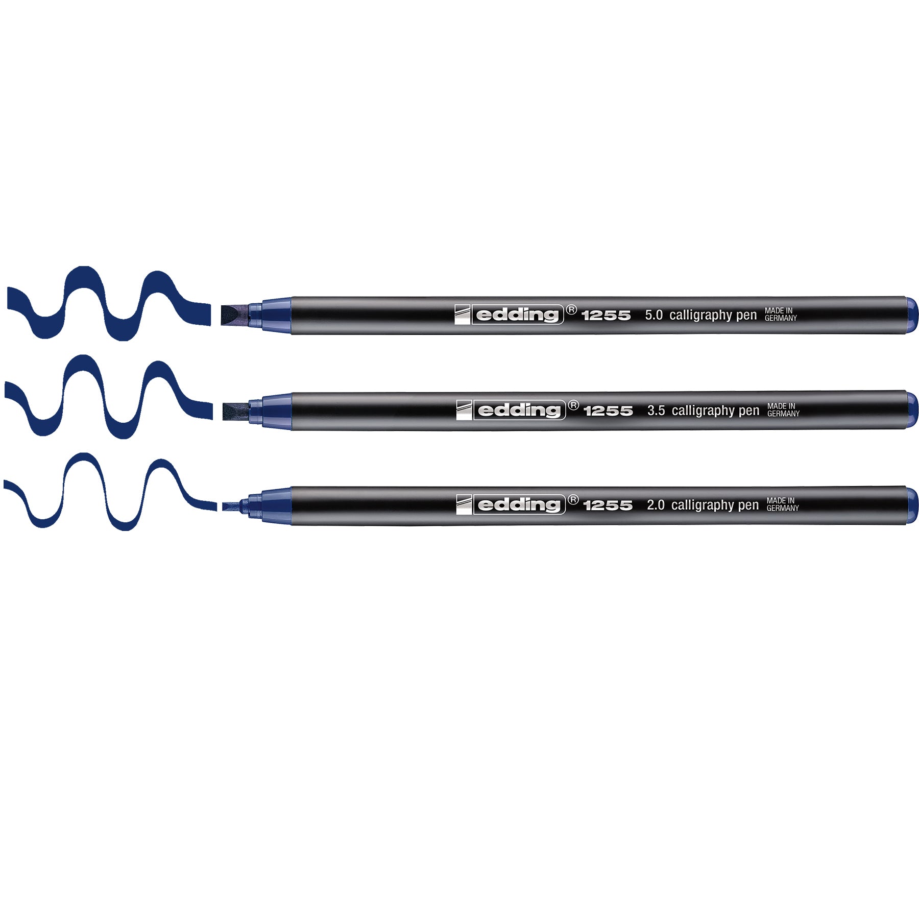 edding 1255 Calligraphy Pen - Set of 3 - Steel Blue