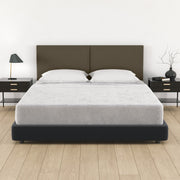 Jaxx Panelist Modern Padded Headboard- Set of 2 Wall Mounted Panels (Each 22.5" x 30")- Queen Double Tall, Vegan Leather, Thunder Grey