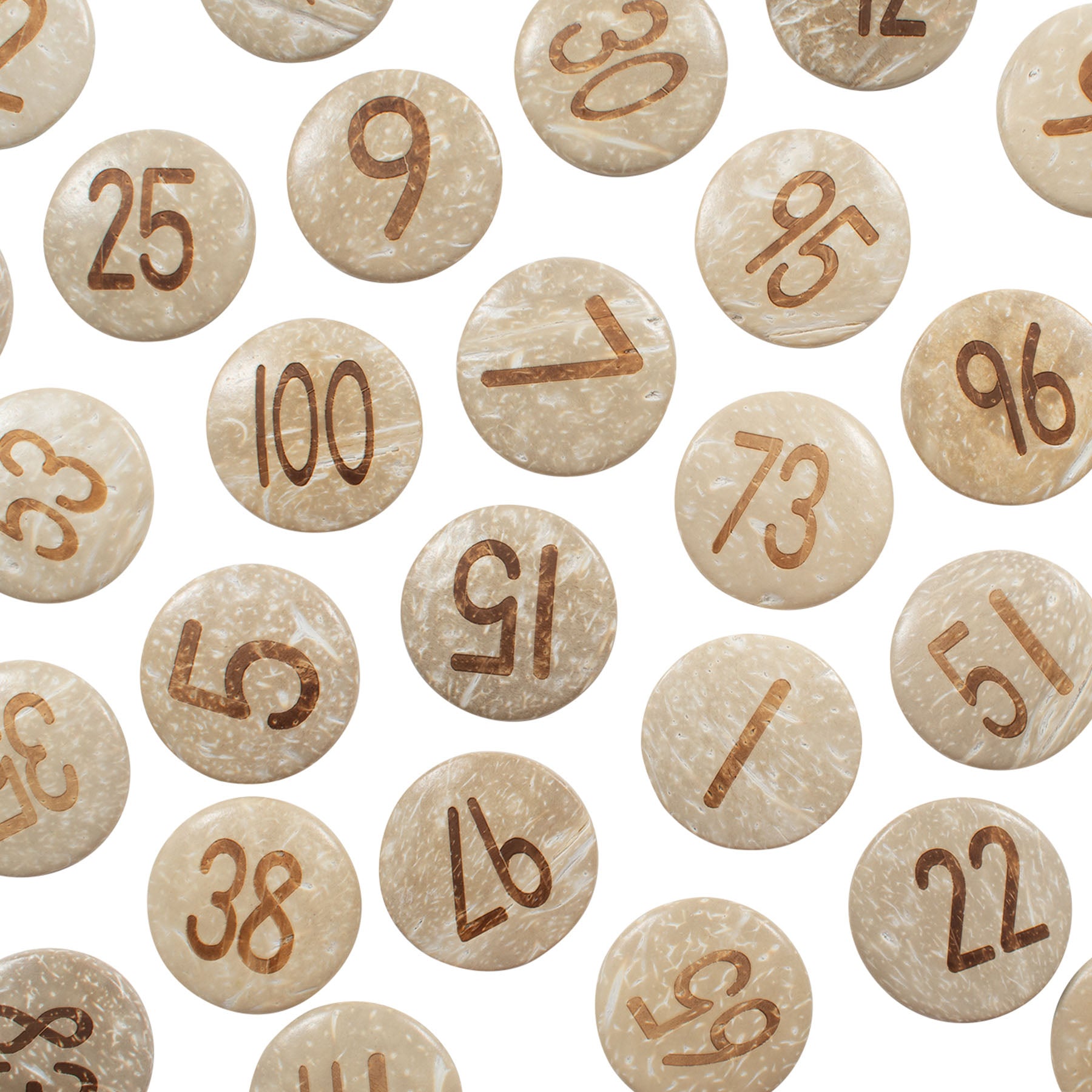 Coconut Numbers, Large, 1-100, Set of 100