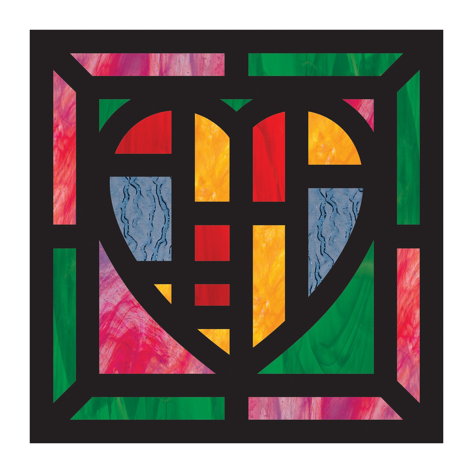 Stained Glass Heart Cardstock Frames, Pack of 24