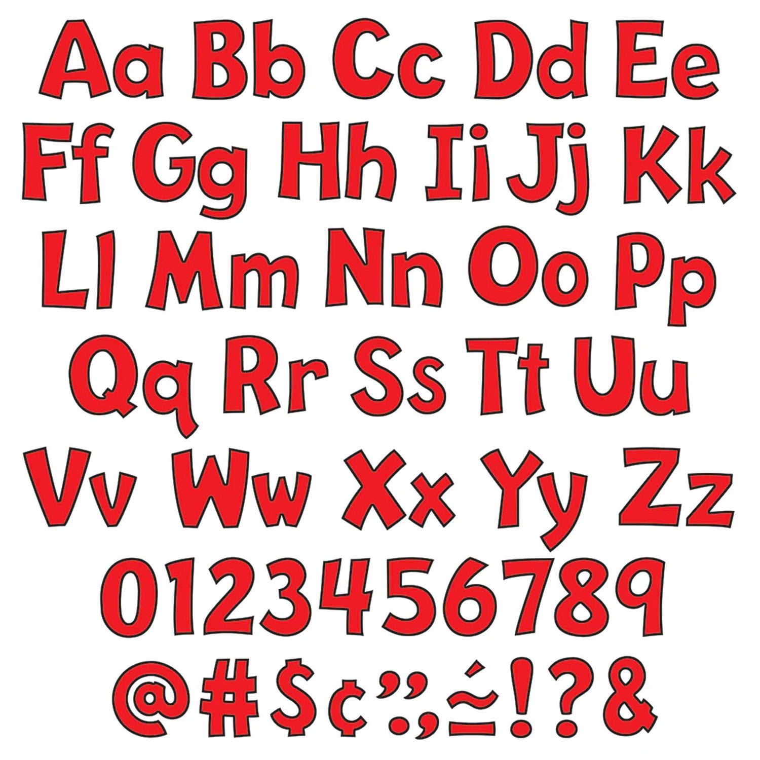 Red 4-Inch Playful Uppercase/Lowercase Combo Pack (EN/SP) Ready Letters®