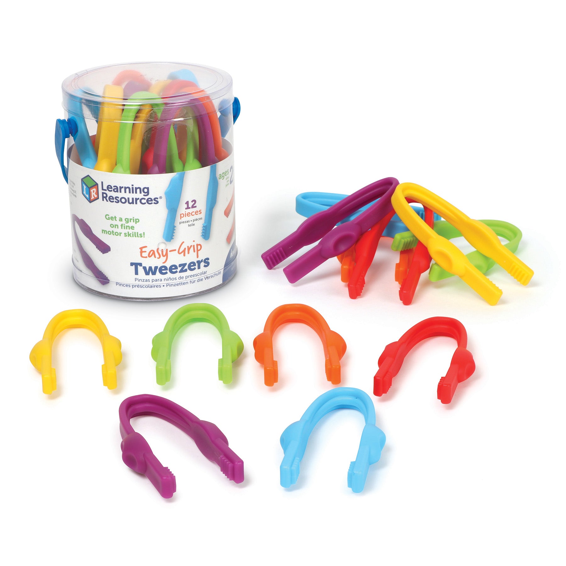 Easy Grip Preschool Tweezers, Pack of 12