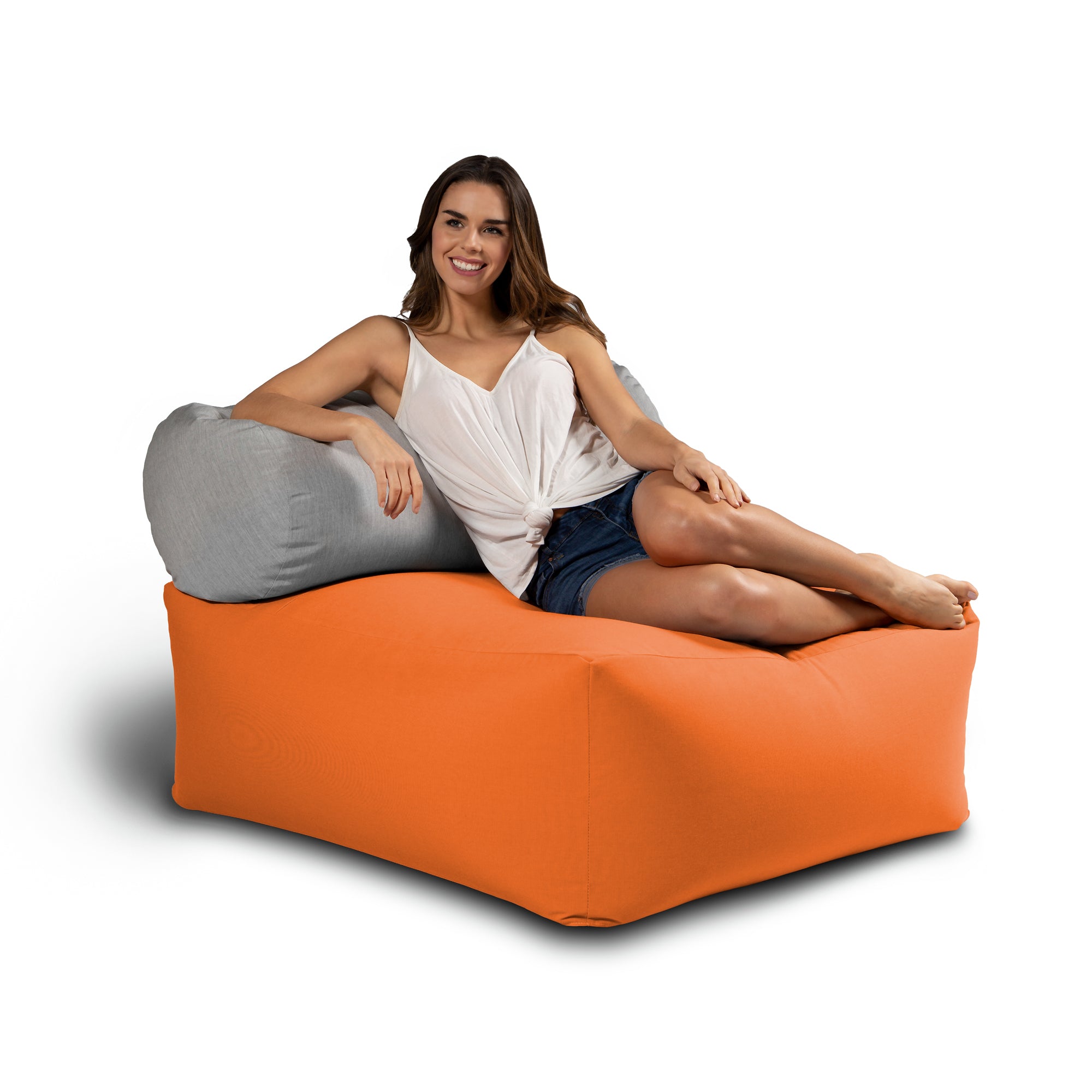 Jaxx Tybee Large Outdoor Lounge w/ Bolster - Sunbrella Tangerine