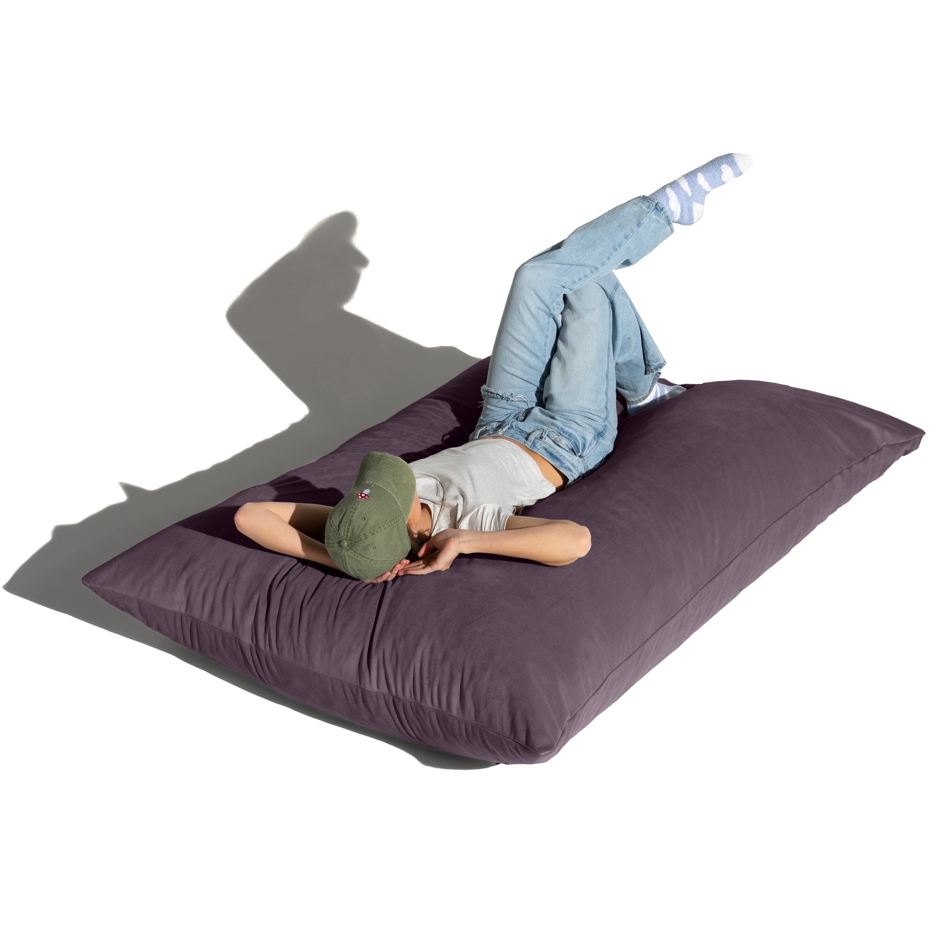 Jaxx Pillow Saxx 5.5-Foot Décor Bean Bag Giant Floor Pillow Lounge, Lush Velvet Purple