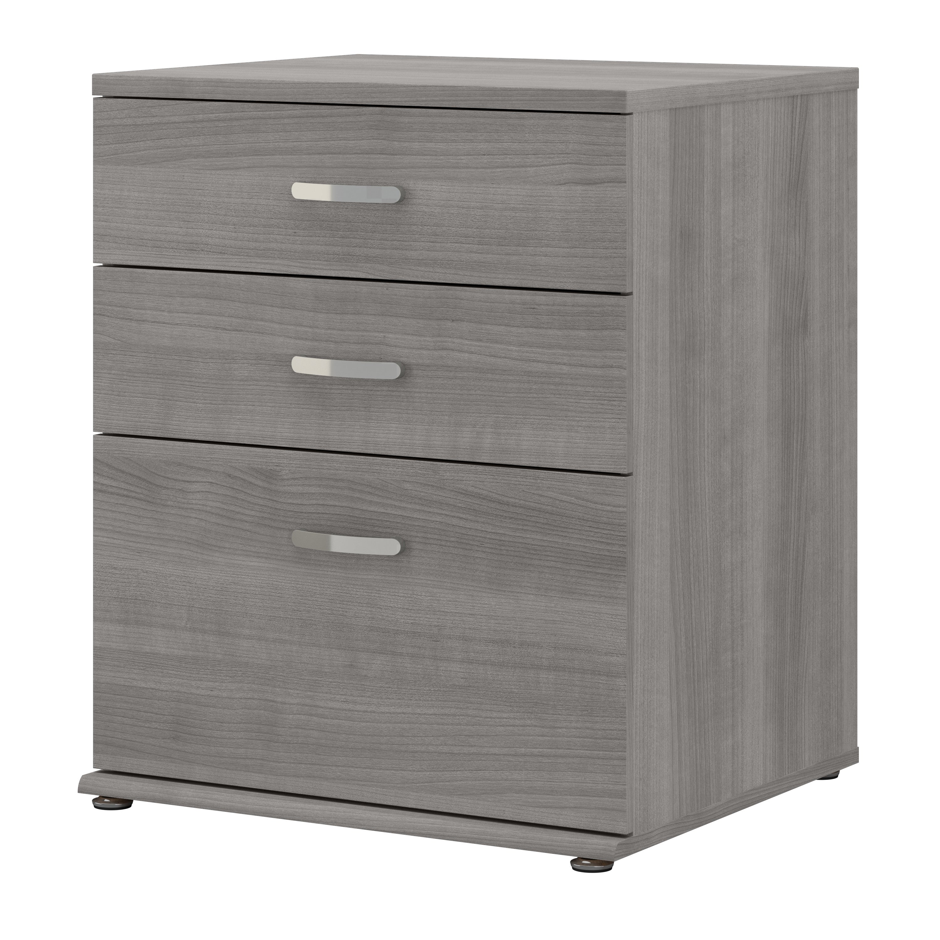 Bush Business Furniture Universal Floor Storage Cabinet with Drawers in Platinum Gray - 28.35" Width x 24.69" Depth x 33.98" Height
