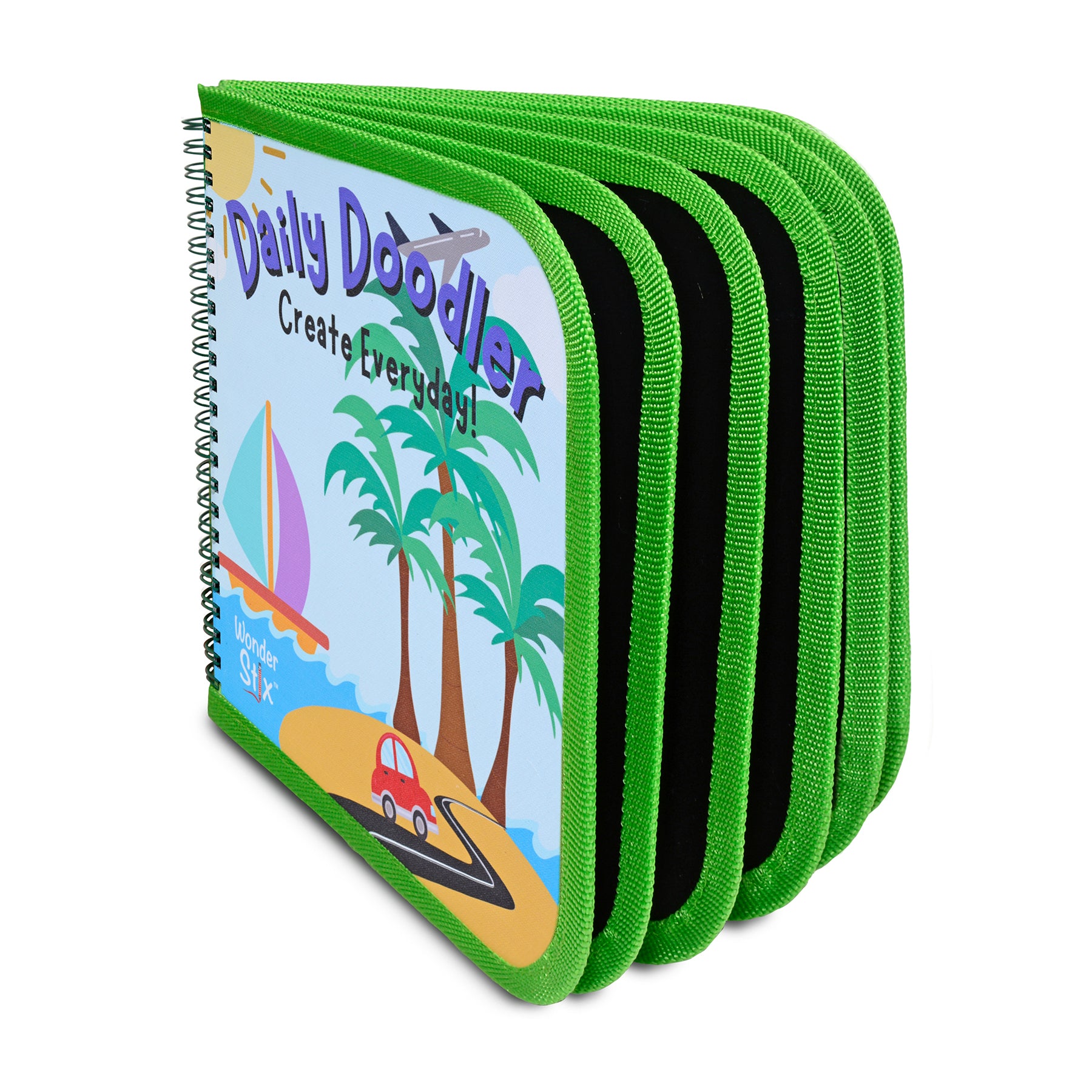 Daily Doodler Reusable Activity Book- Travel Cover, Includes 4 Wonder Stix