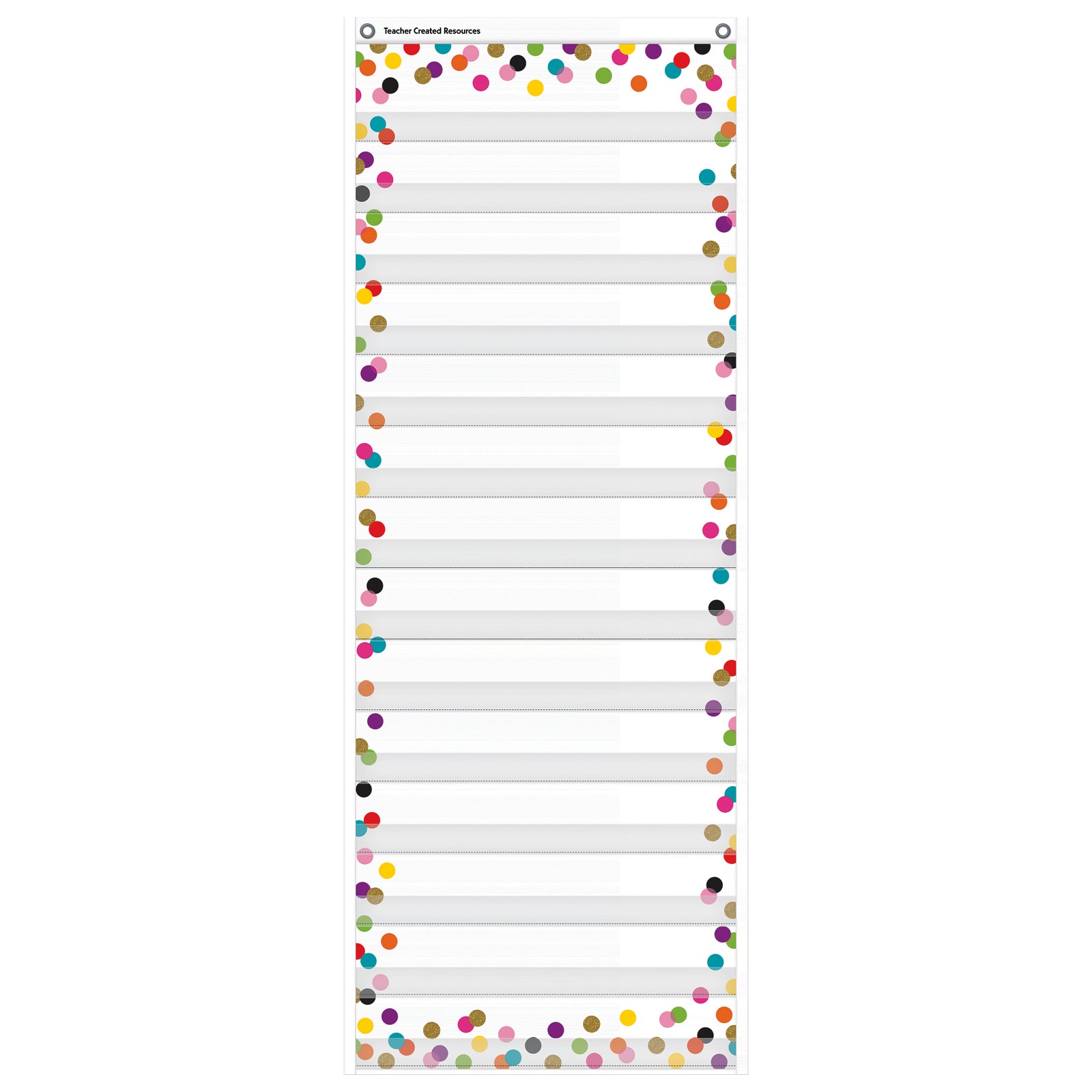 Confetti 14 Pocket Daily Schedule Pocket Chart (13" x 34")