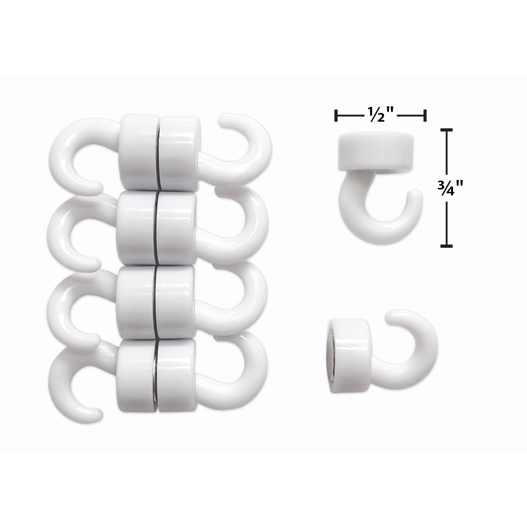 Mini Hook Magnets, Pack of 10