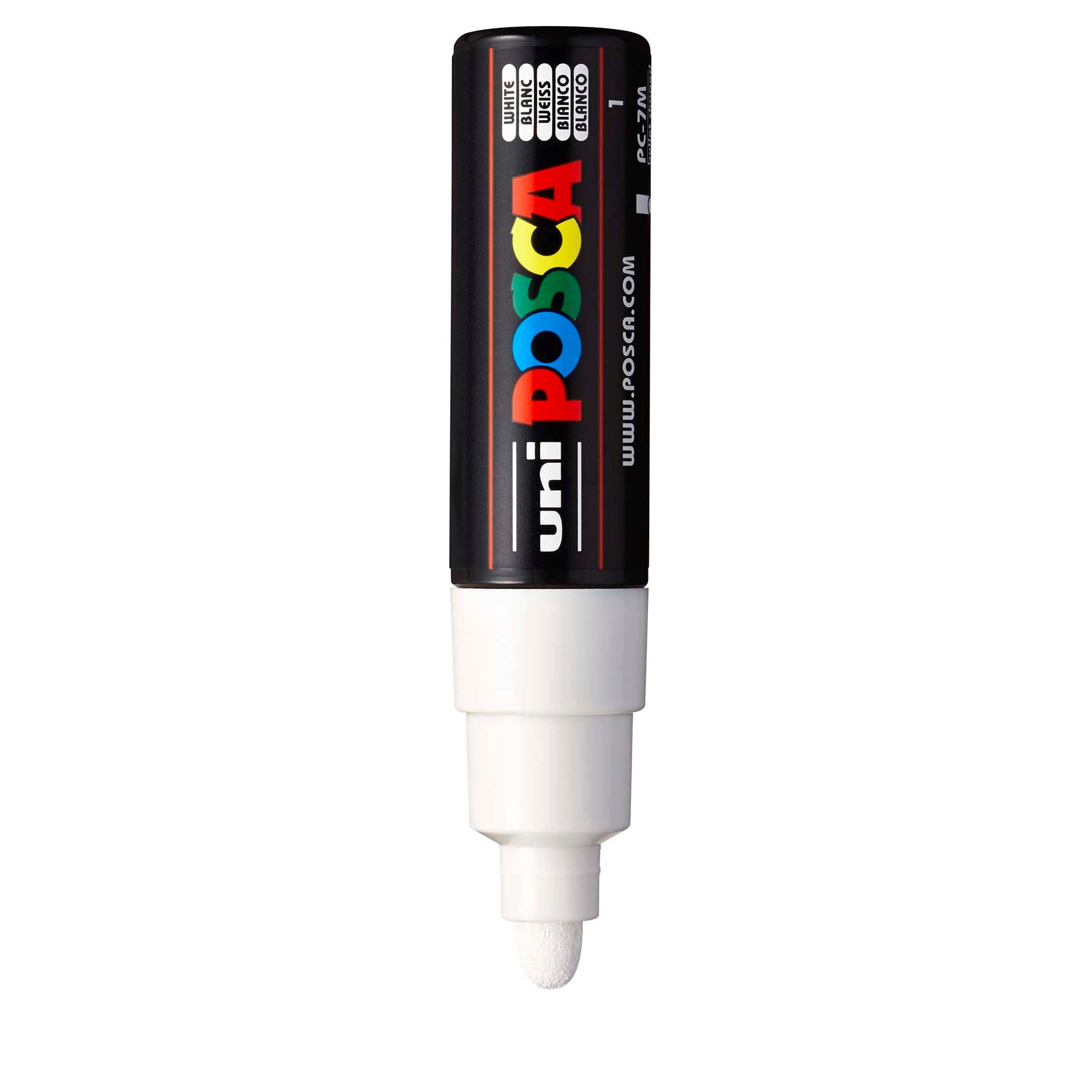 uni® POSCA PC-7M Water-Based Paint Markers, Broad Tip (4.5-5.5mm), White