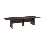 Bush Business Furniture 120-inch Office Conference Table with Wood Base in Storm Gray - 119.21" Width x 47.52" Depth x 28.65" Height