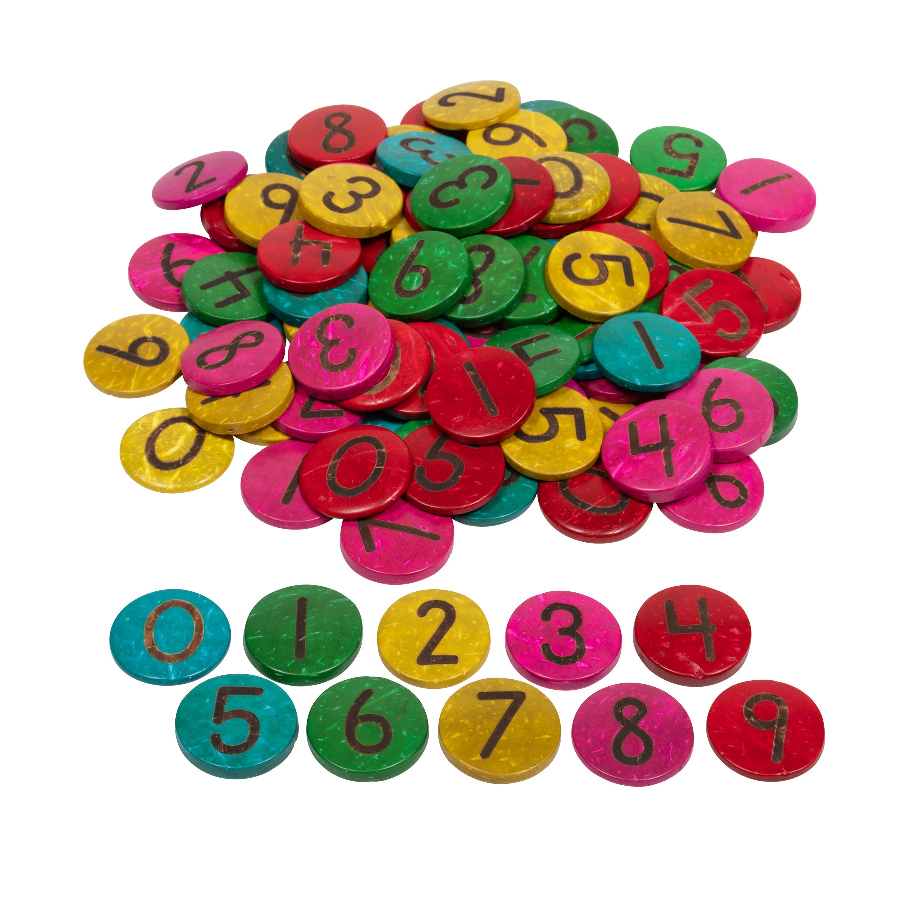 Coconut Numbers - Small - 0-9 - Set of 100