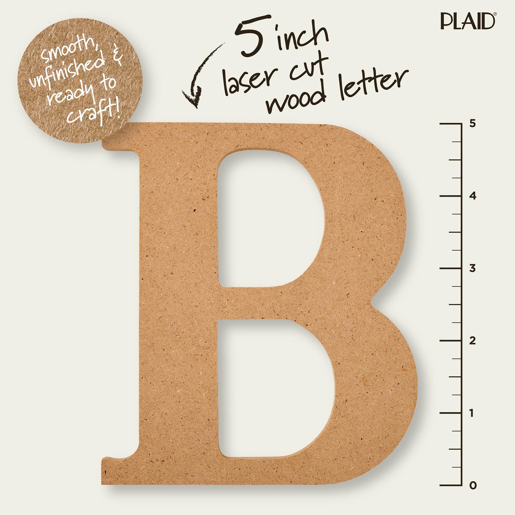 MDF Letter, B, 5 Inch