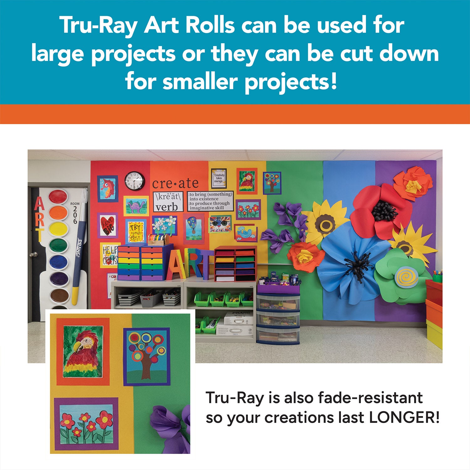 Art Paper Roll, Sky Blue, 36" x 500', 1 Roll