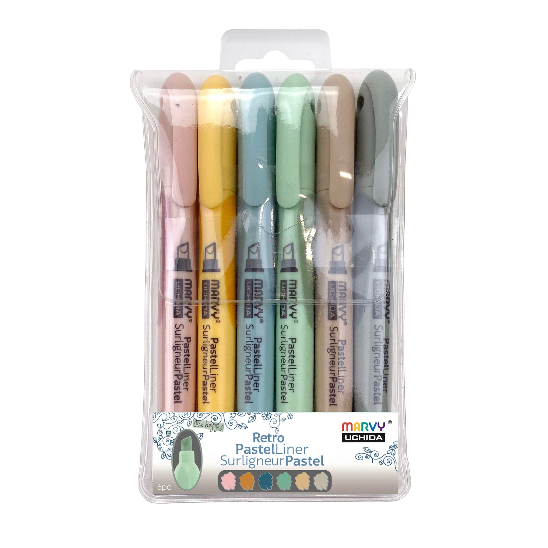 8000-6R PASTEL LINER RETRO 6PC SET