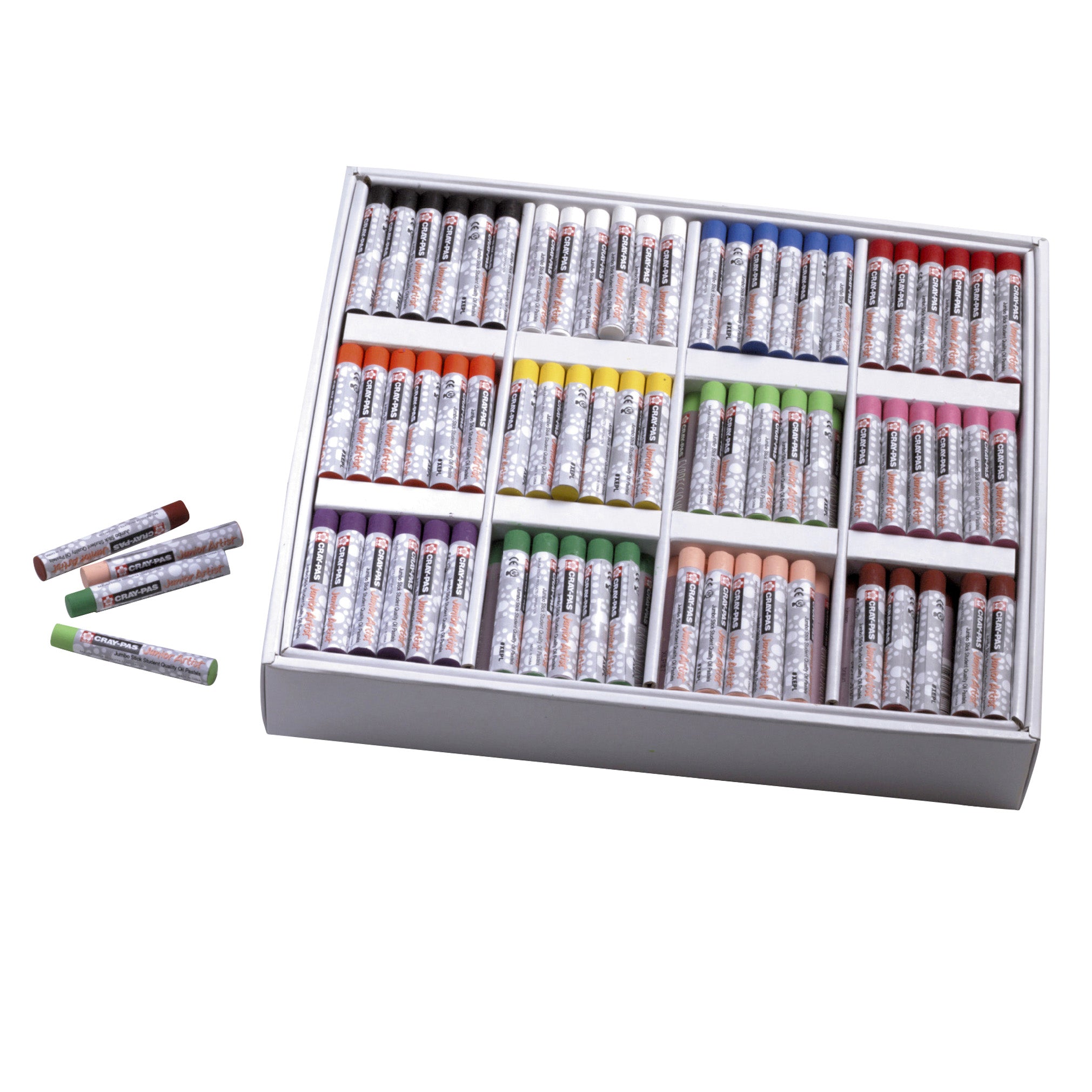 Cray-Pas Junior Artist Oil Pastel Chalk, Jumbo Size, 12 Colors, 288-Piece Classroom Pack