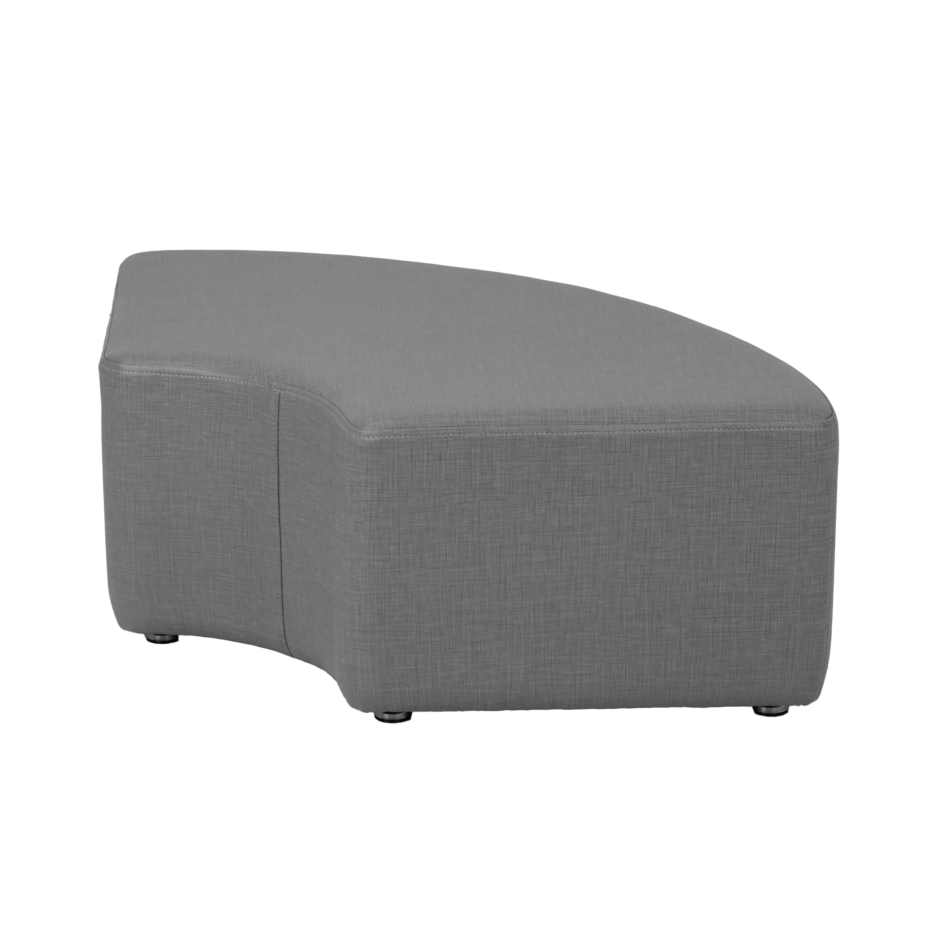 Pro Series Upholstered Quarter Circle Ottoman 12" Height - Slate Gray Crosshatch