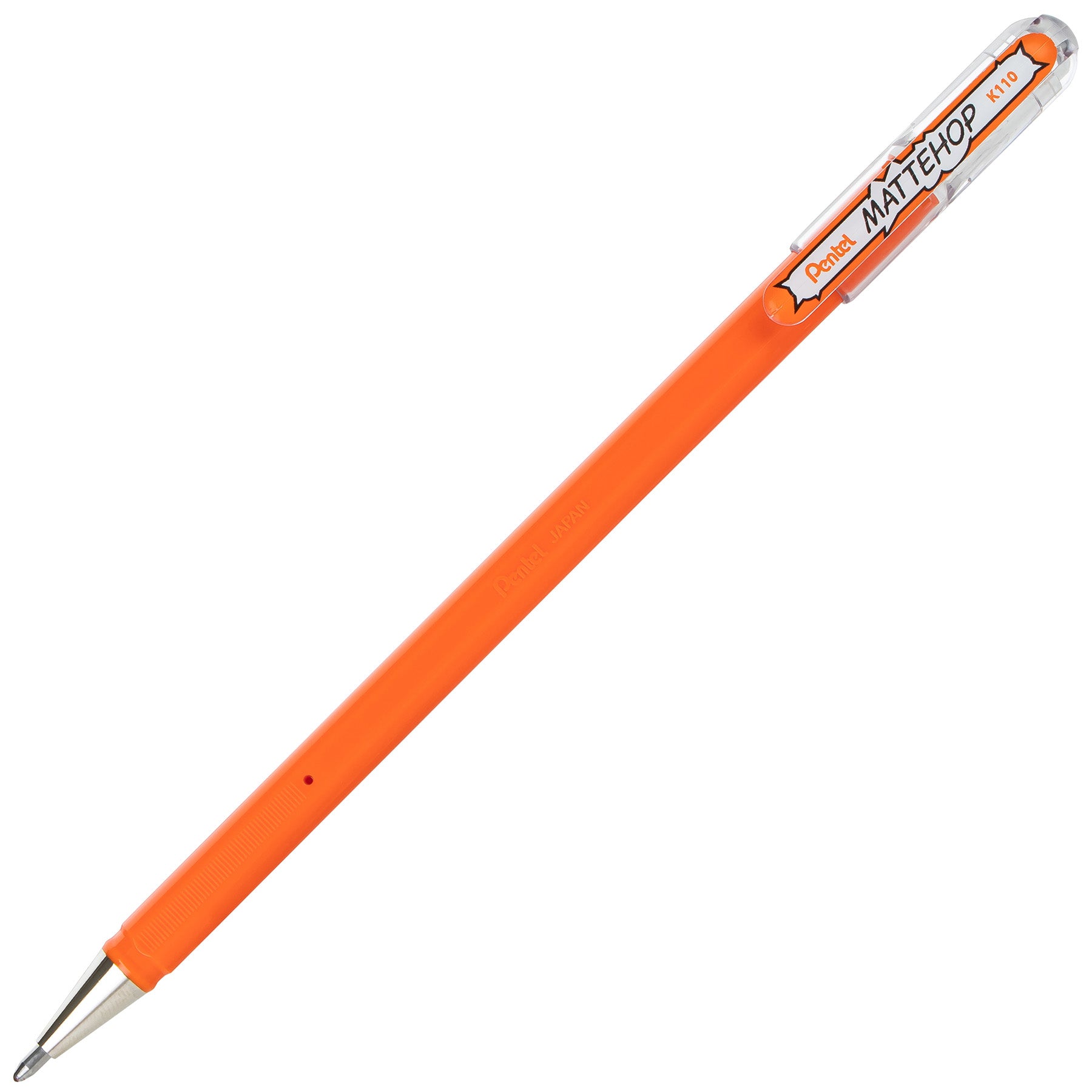 Hybrid MATTEHOP Gel Roller, 1.0mm, Matte Orange Ink, Pack of 12