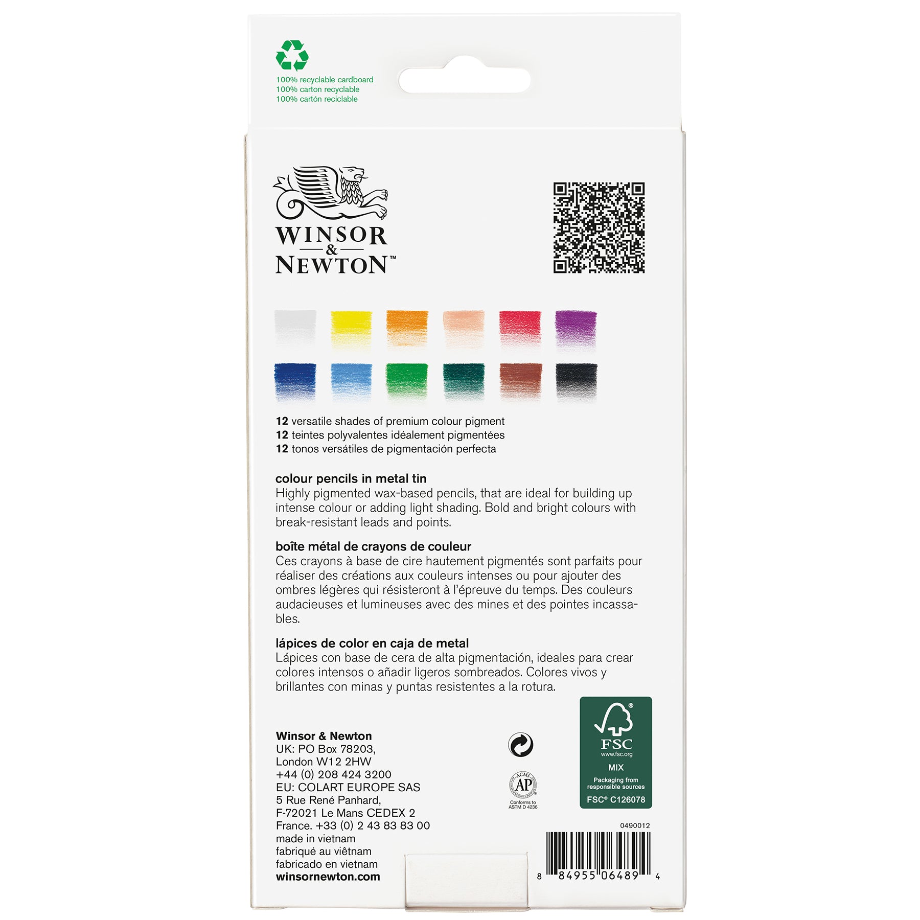 WN Studio Collection Colour Pencil Tin - 12pc
