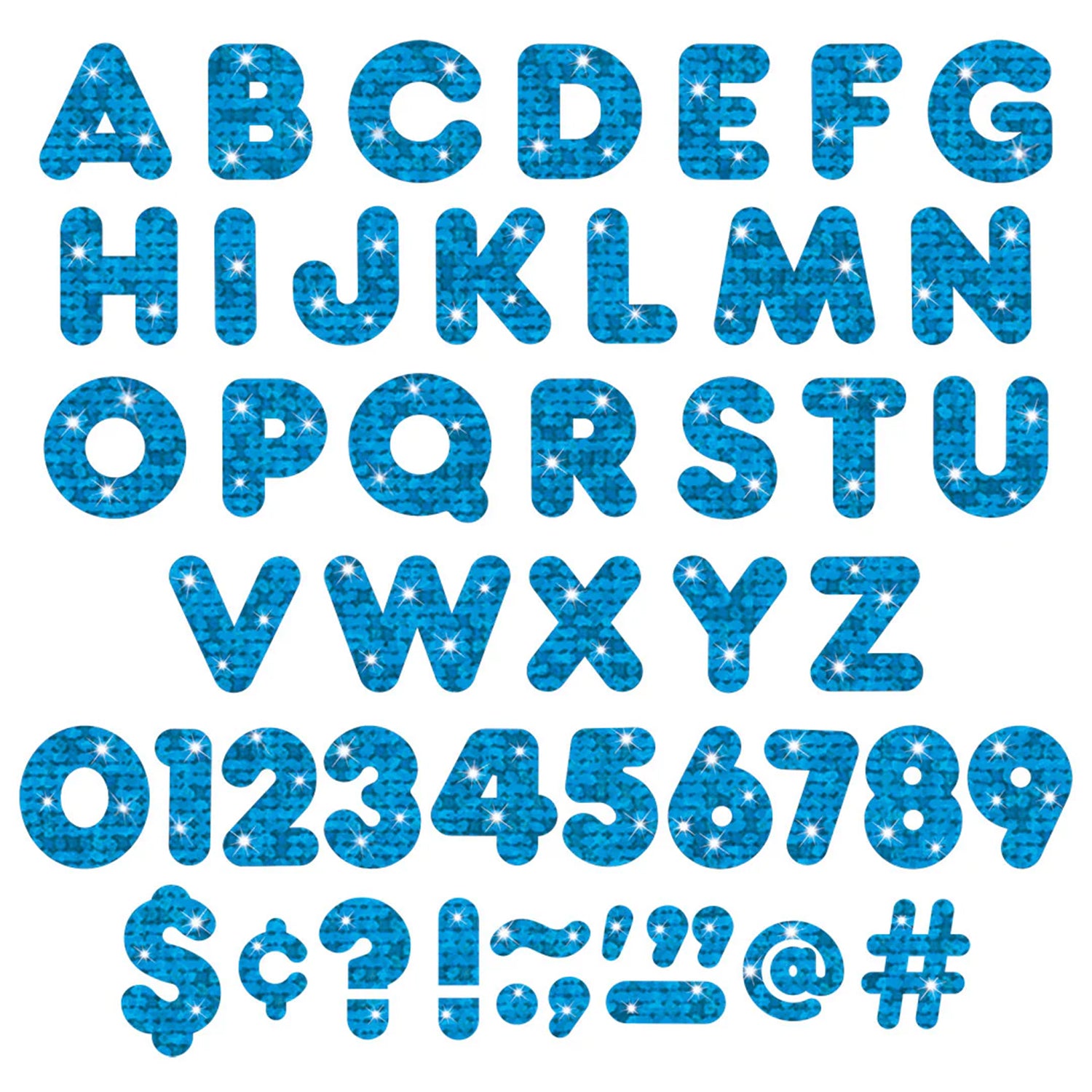 Blue Sparkle 4" Casual UC Ready Letters®