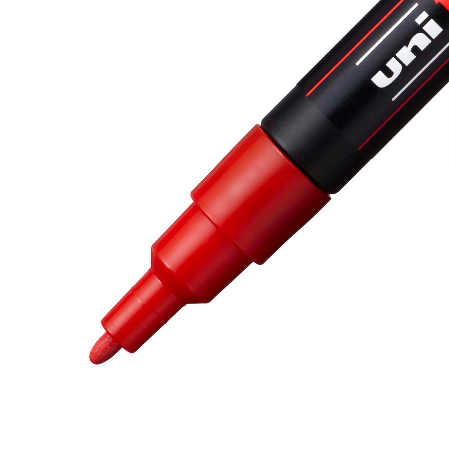 uni® POSCA PC-3M Water-Based Paint Markers, Reversible Fine Tip (0.9-1.3mm), Red