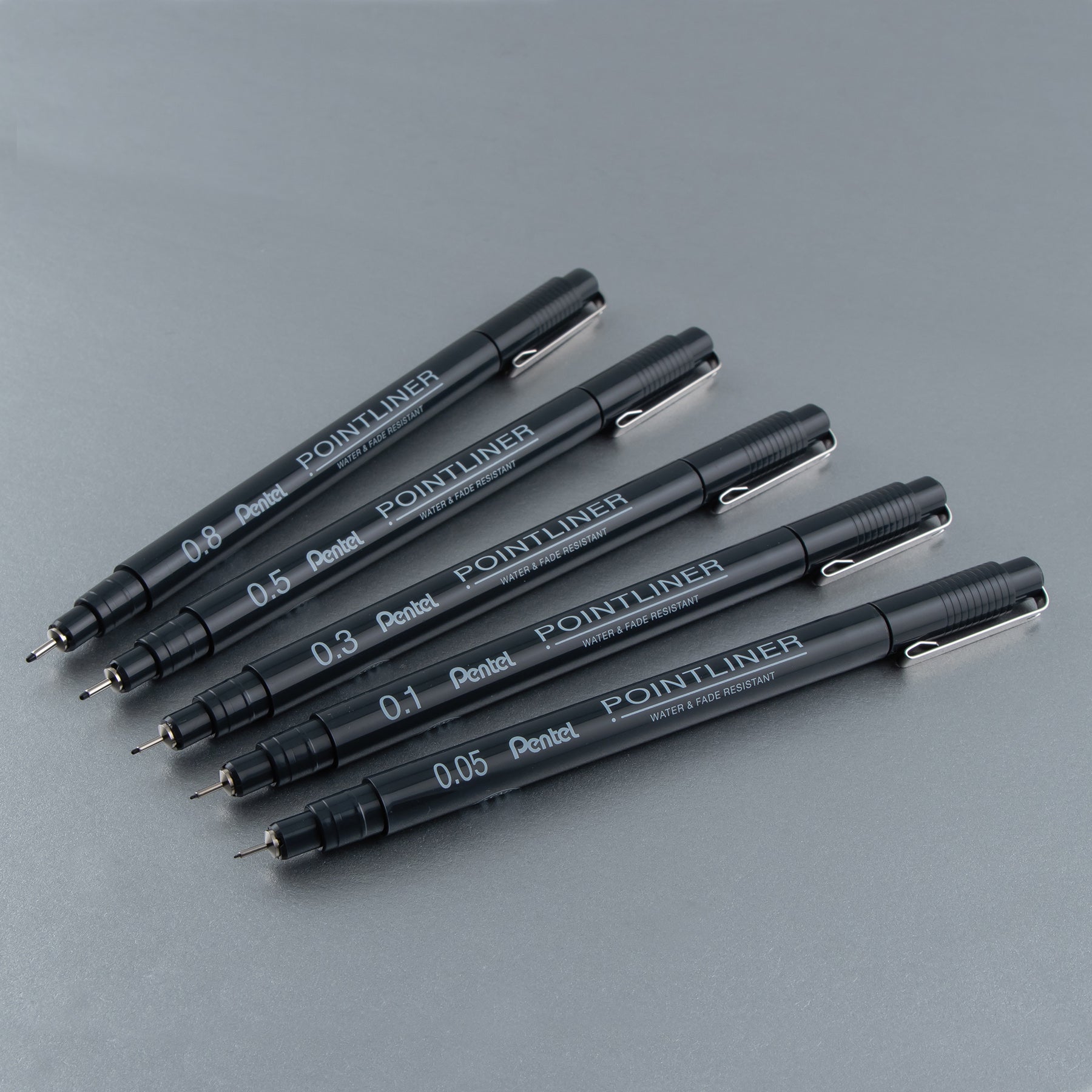 Pointliner Pen, Assorted Sizes, Black Pigment Ink, 5-Pack