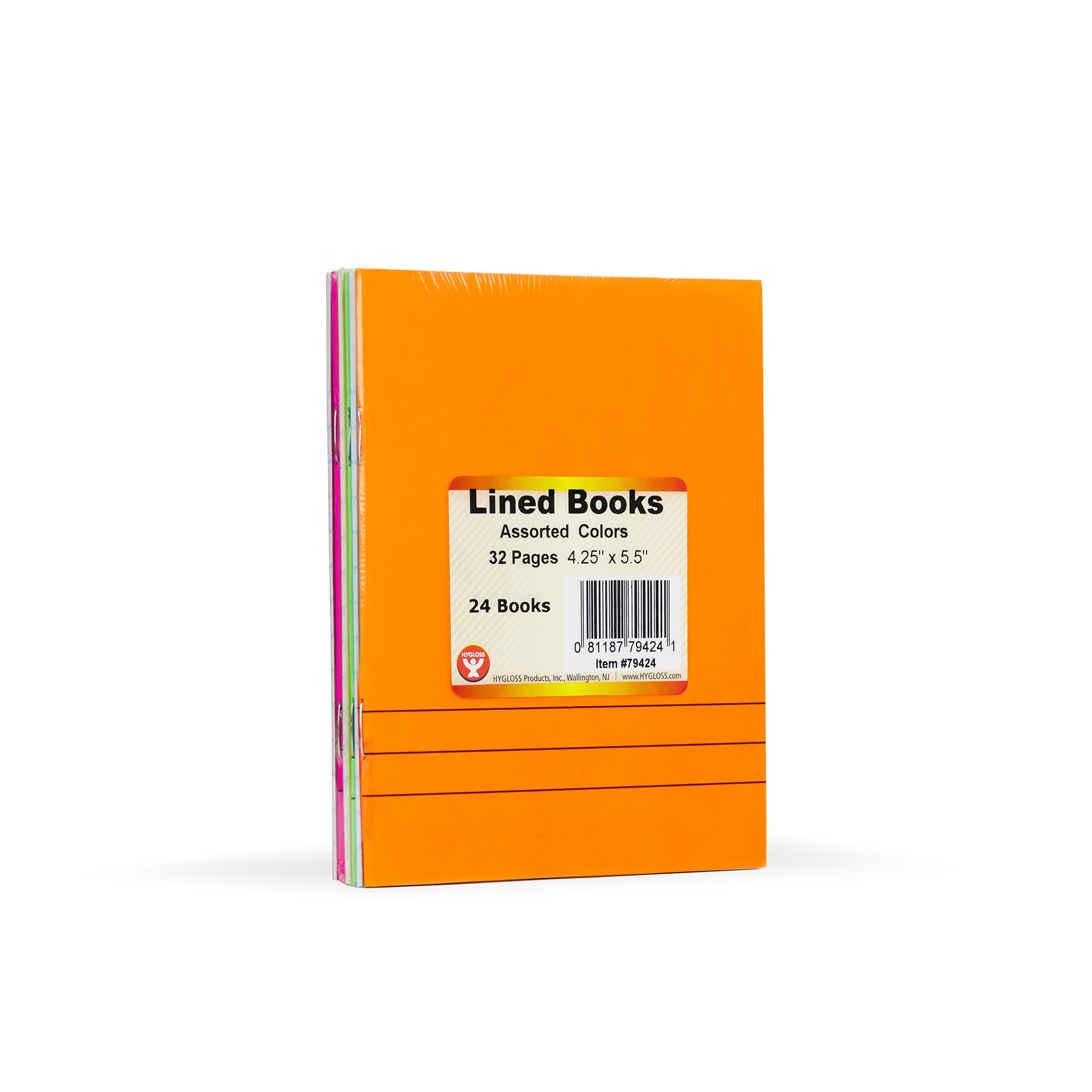 Bright Lined Books, 24 Assorted Colors, 4.25 x 5.5", 32 pages