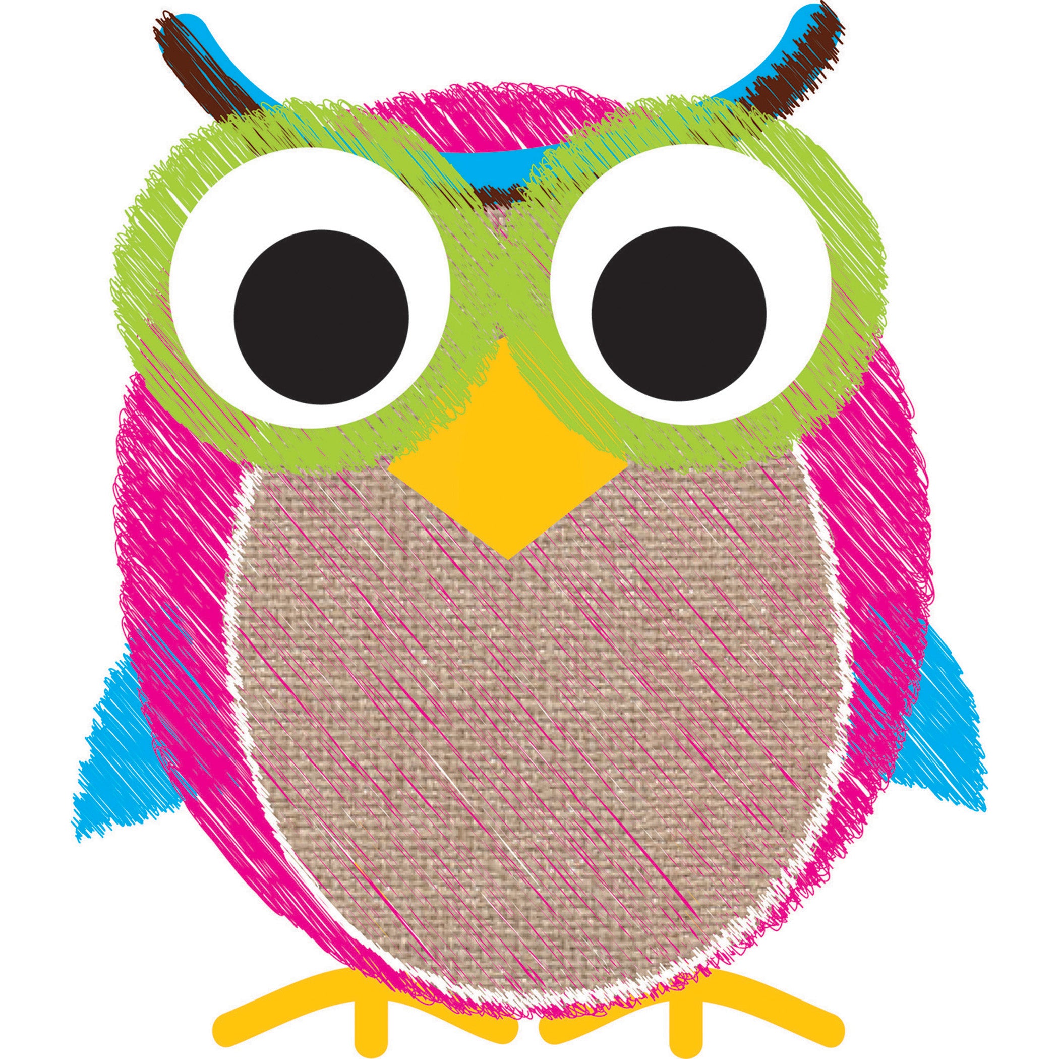 Magnetic Whiteboard Eraser, Burlap Scribble Owl