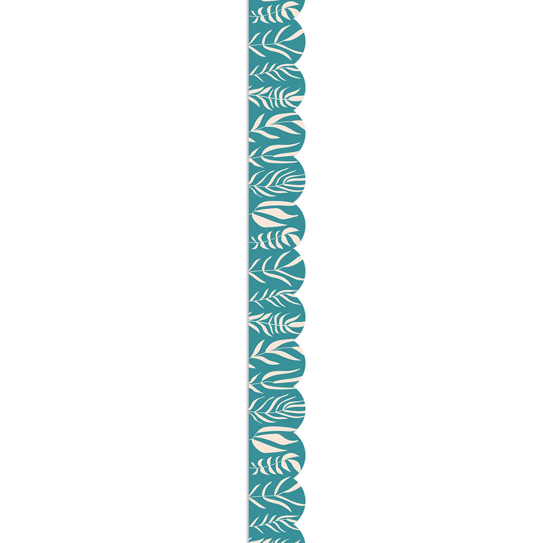 True to You Teal with Leaves Scalloped Bulletin Board Borders, 39 Feet