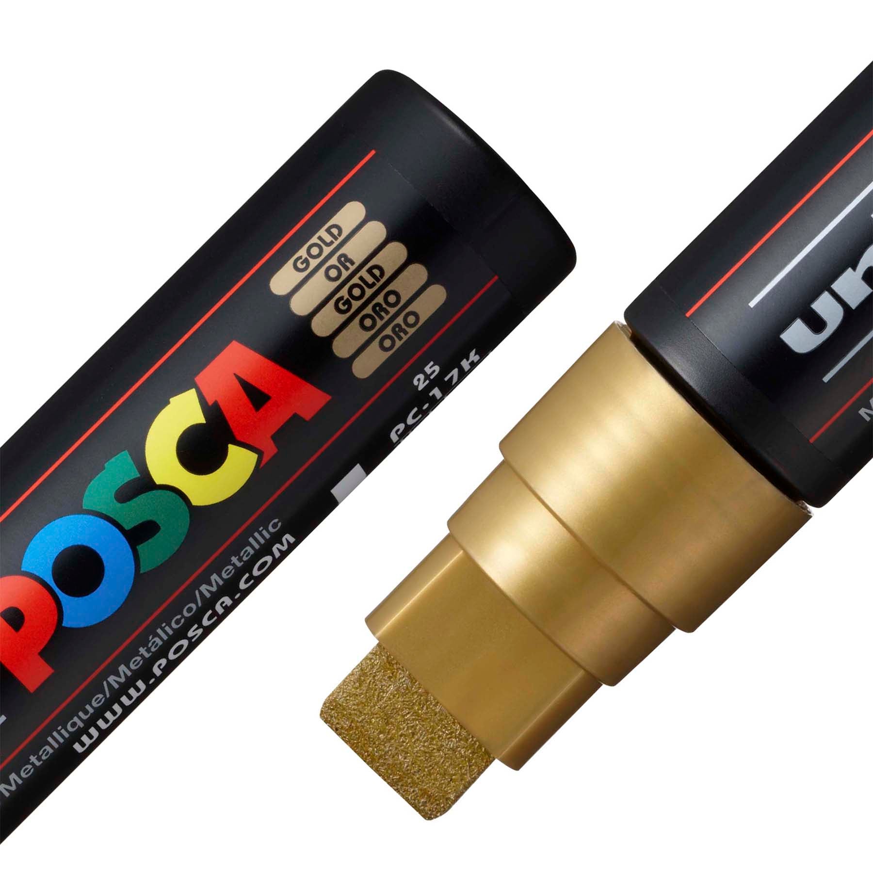 uni® POSCA PC-17K Water-Based Paint Markers, Extra Broad Tip (15mm), Gold