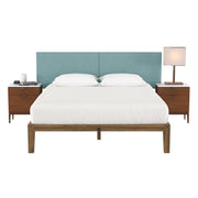 Jaxx Panelist Modern Padded Headboard- Set of 2 Wall Mounted Panels (Each 22.5" x 38")- King Double Tall, Microvelvet Surf Turquoise