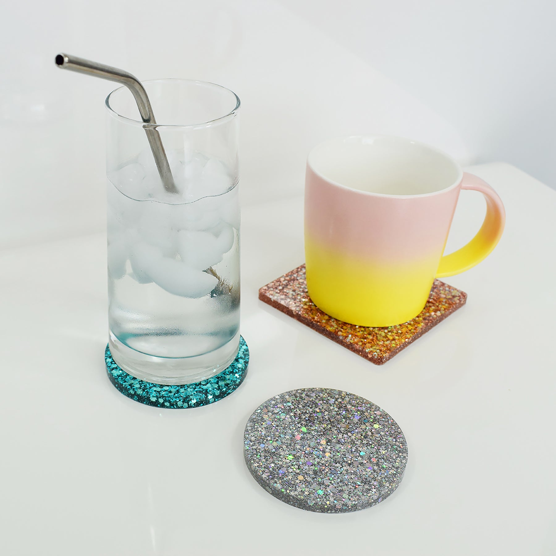 Resin Glitter Coaster Kit