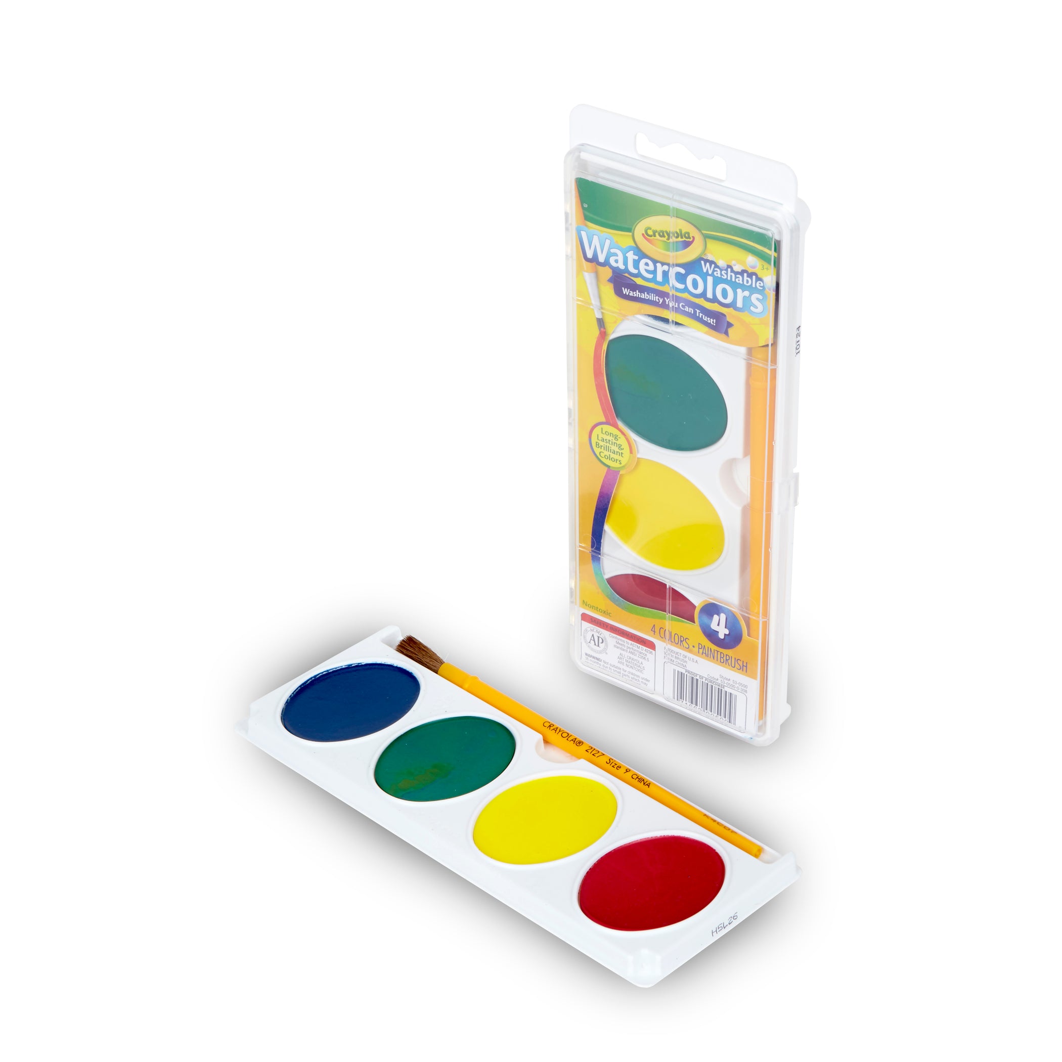 Jumbo Washable Watercolor Set, 4 Colors