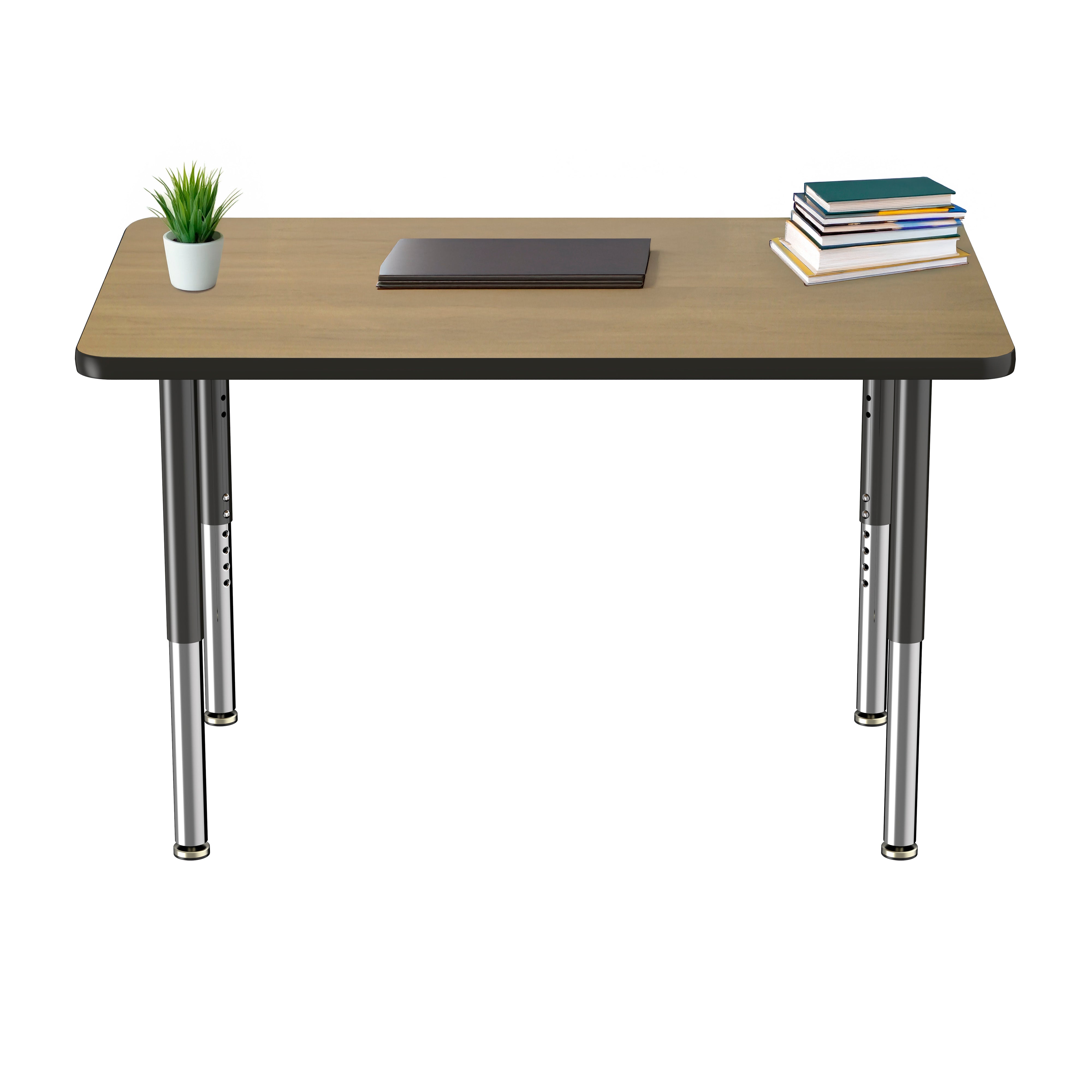 30" x 48" Rectangle T-Molding Activity Table with Adjustable Super Legs - Pasadena Oak/Black