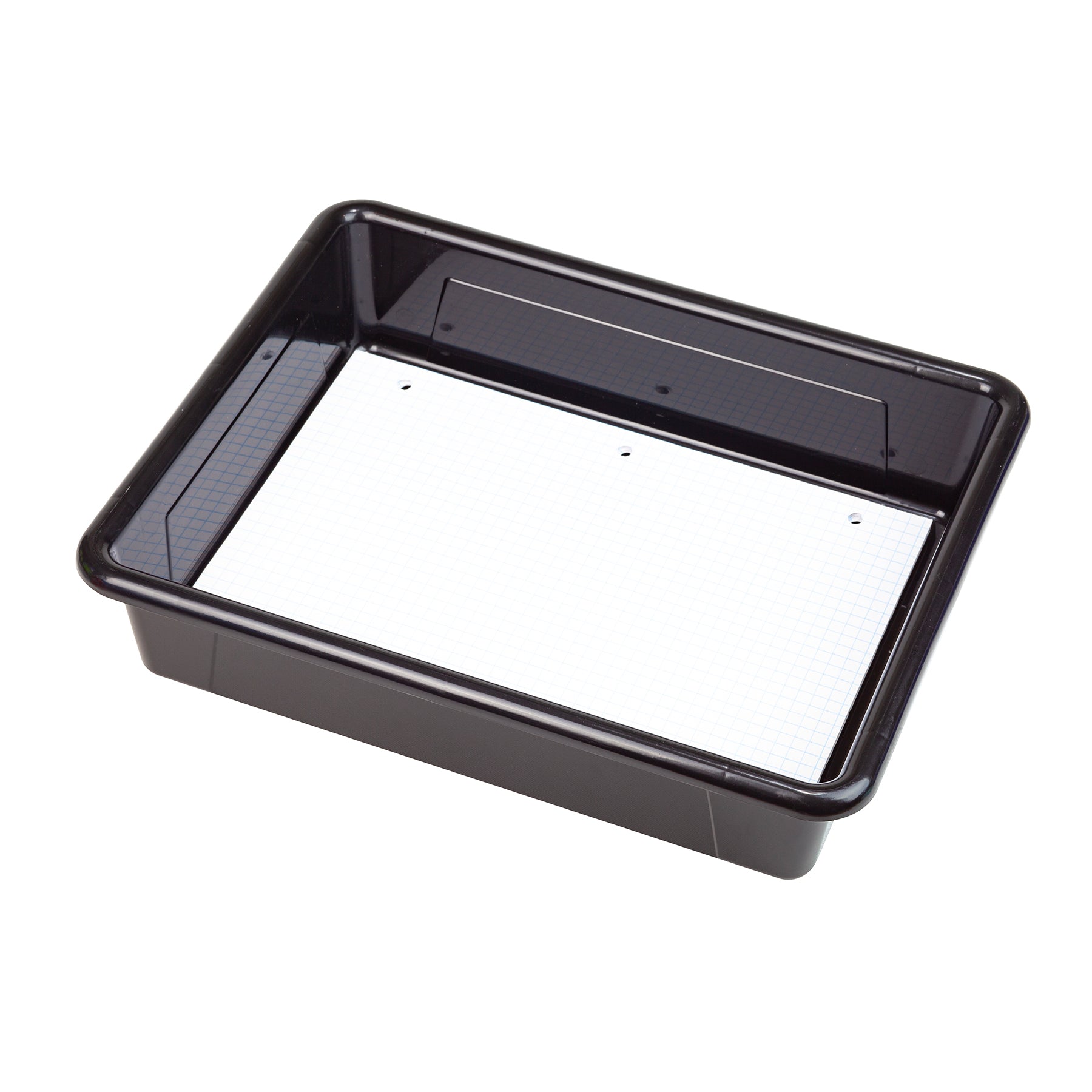 Flat Storage Tray, Black, Pack of 5