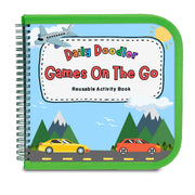 Daily Doodler Reusable Activity Book- Games On The Go, Includes 4 Wonder Stix