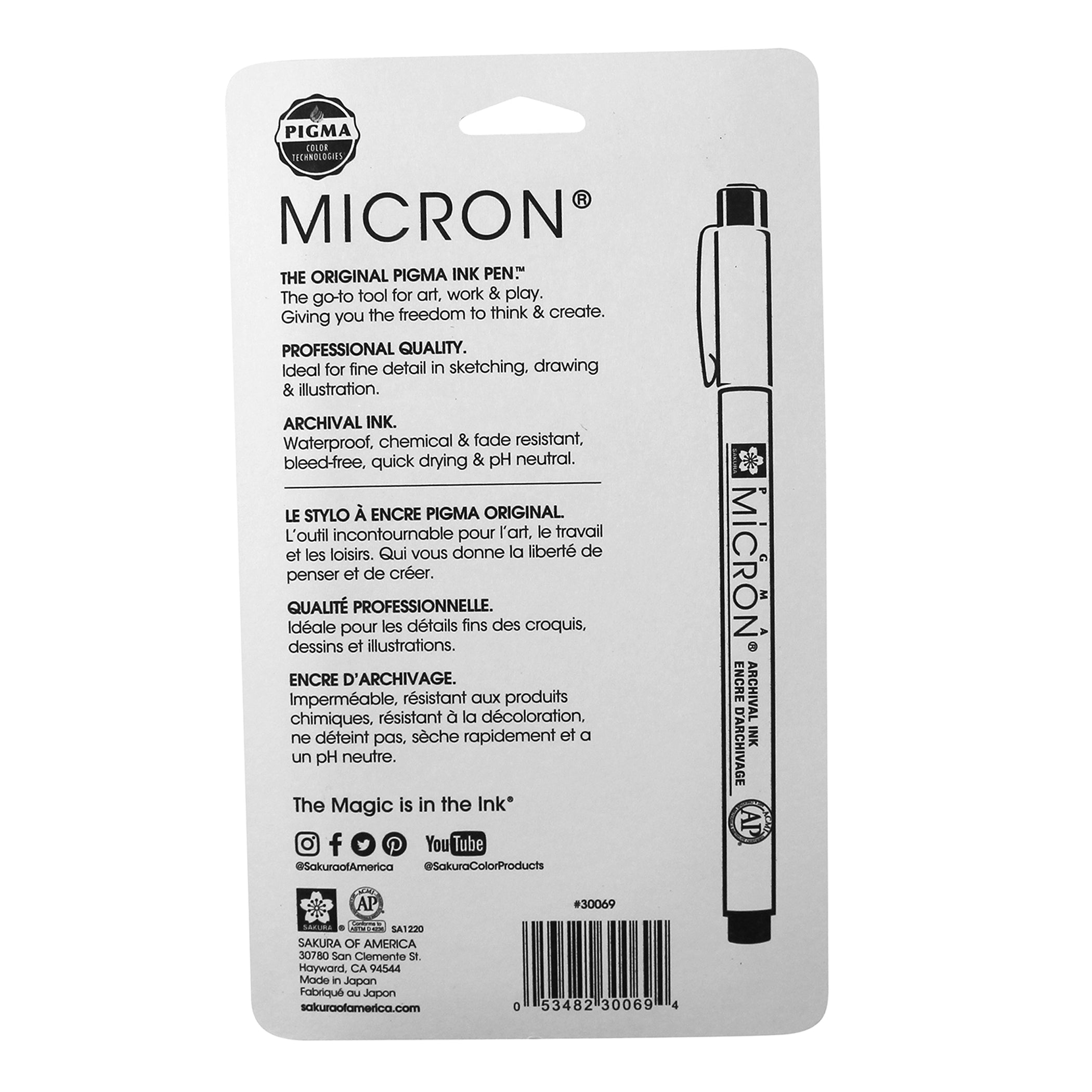 Pigma Micron Pens, Size 05, Assorted Heritage/Earth Colors, 6-Piece Set, Blister Card