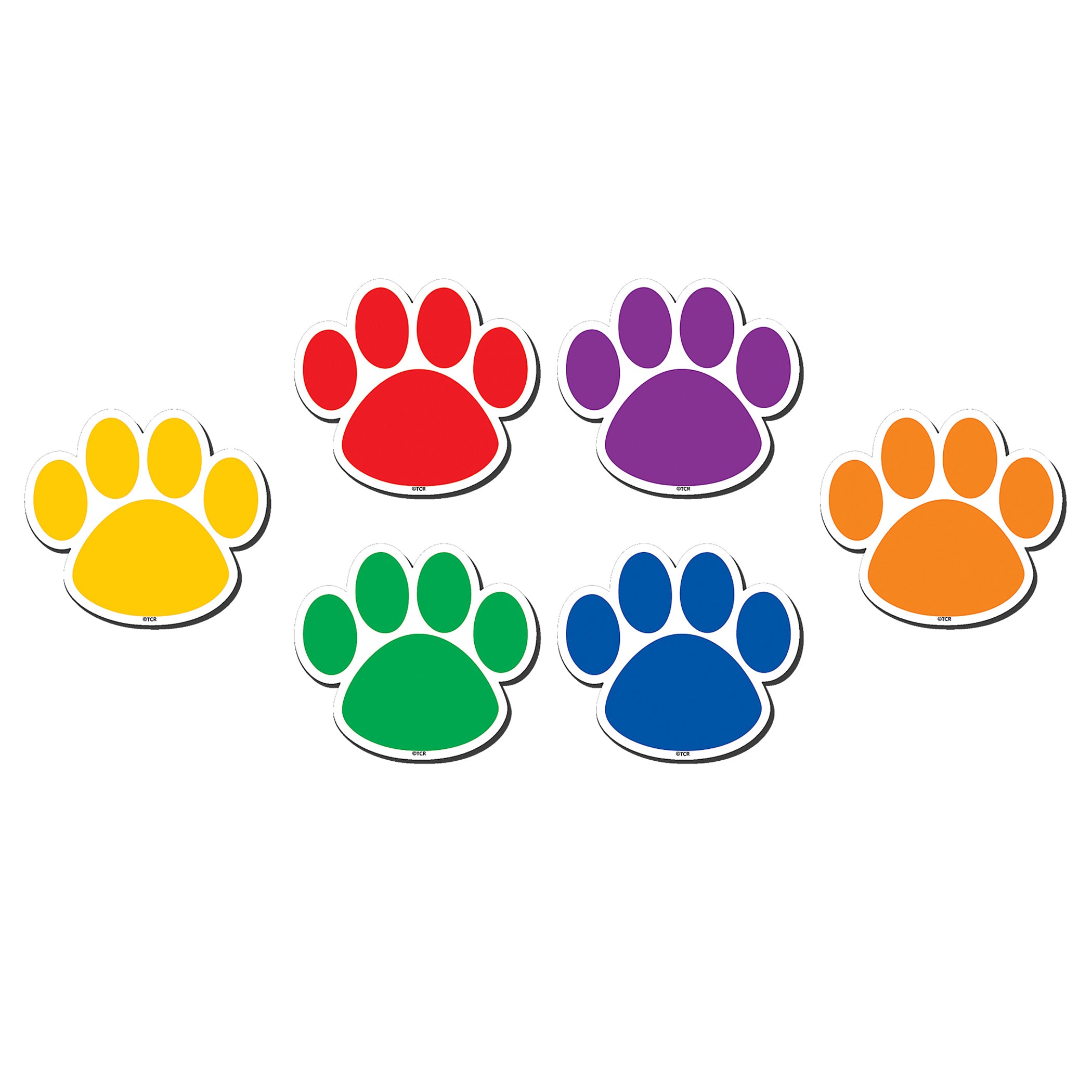 Colorful Paw Prints Magnetic Accents