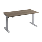 Bush Business Furniture Move 40 Series 60W x 30D Electric Height Adjustable Standing Desk in Modern Hickory with Metallic Gray Base - 59.45" Width x 29.37" Depth x 28.17" Height