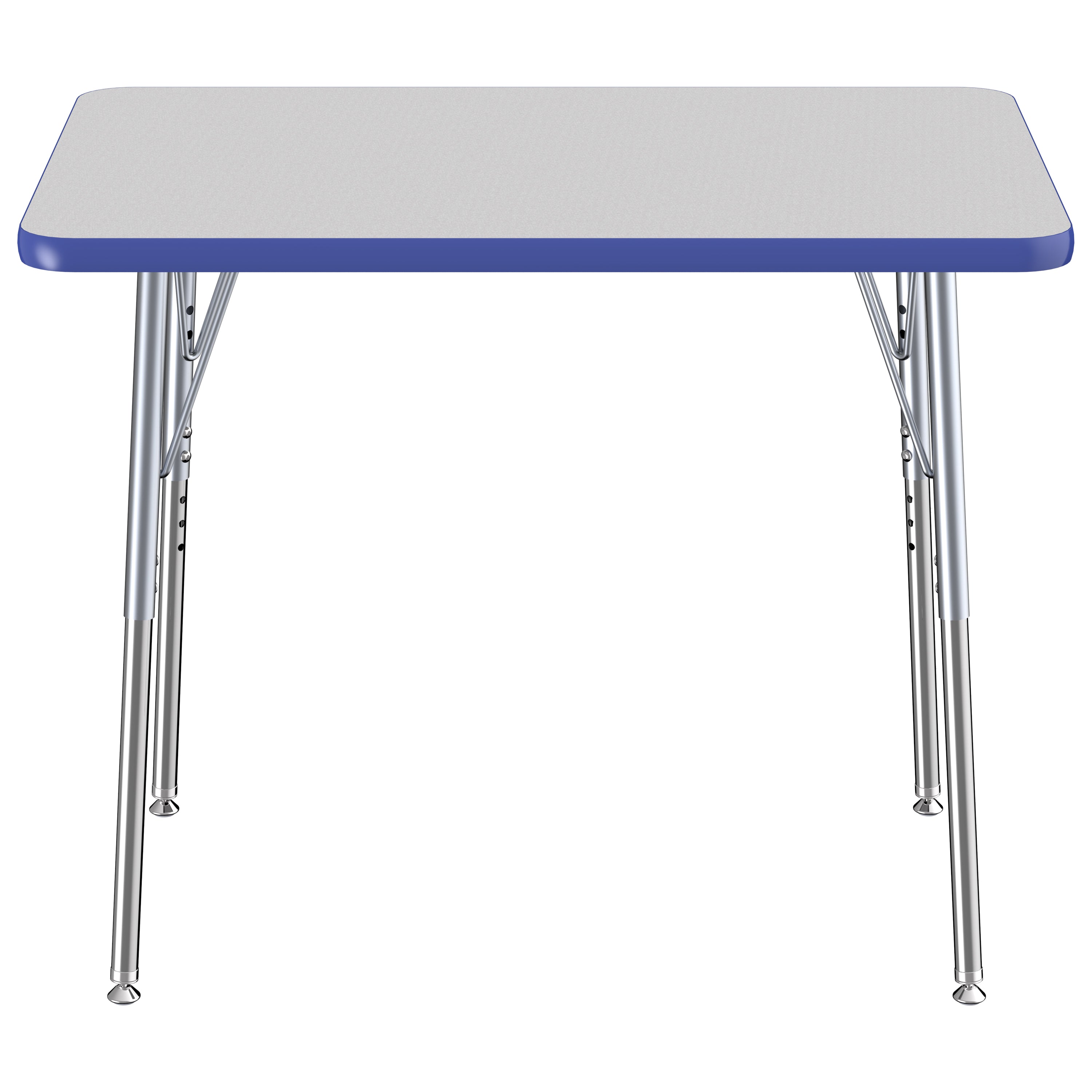 24" x 36" Rectangle T-Molding Activity Table with Adjustable Standard Swivel Glide Legs - Gray/Blue/Silver
