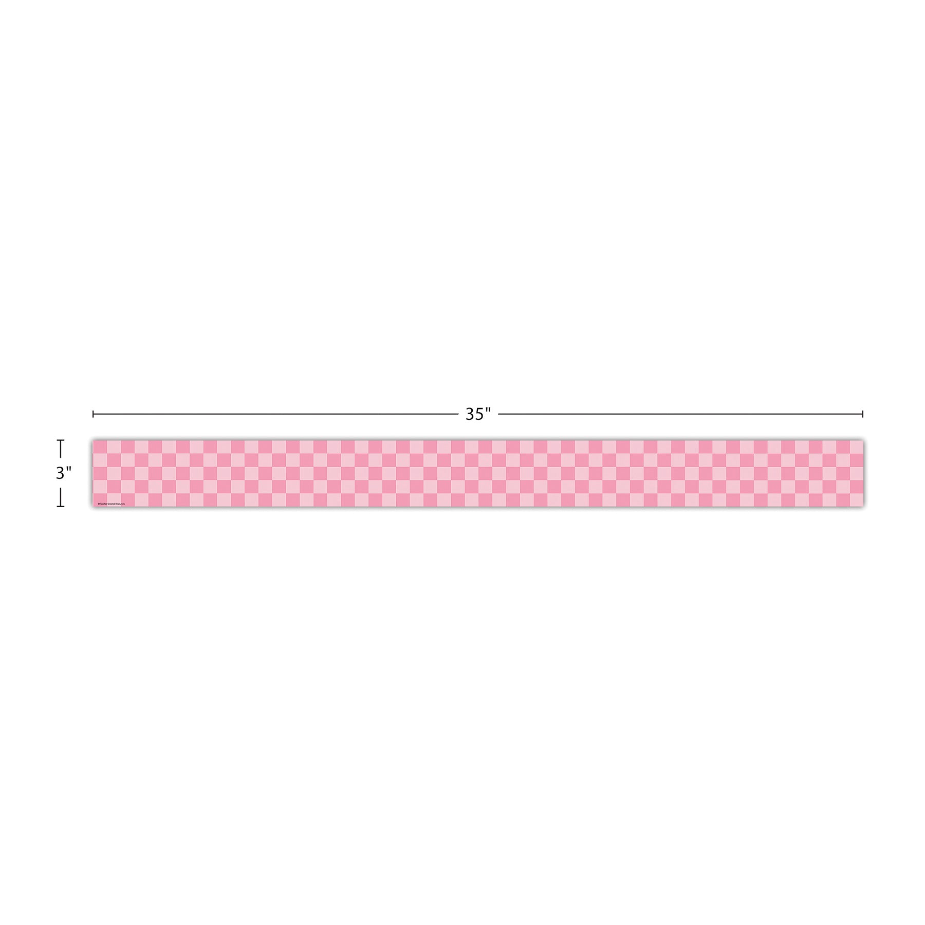 Cool for School Pink Checkers Straight Border Trim, 35 Feet