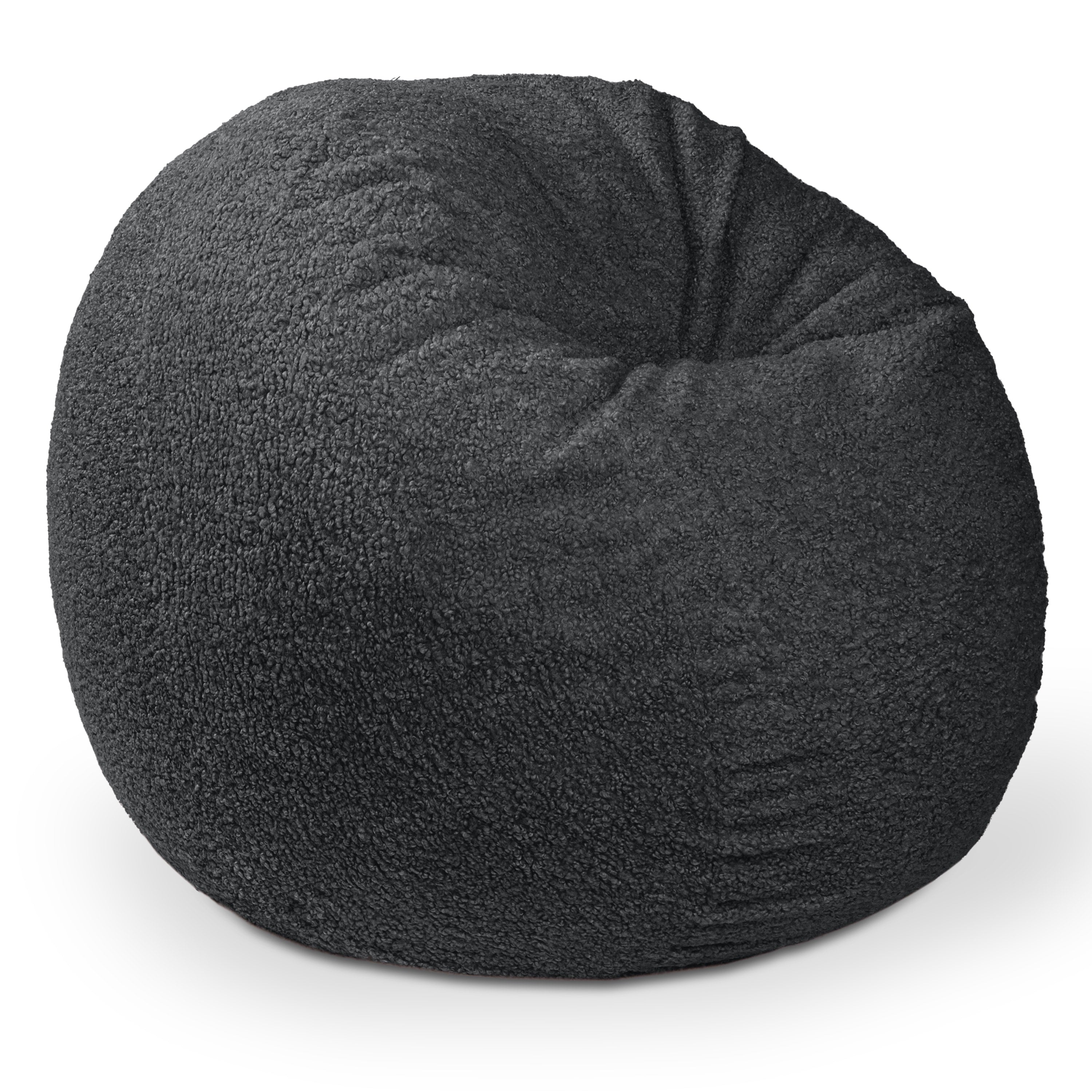 Jaxx Saxx Shearling Faux-Lamb 4 Ft Large Round Bean Bag for Modern Interior Design (Mineral Green)