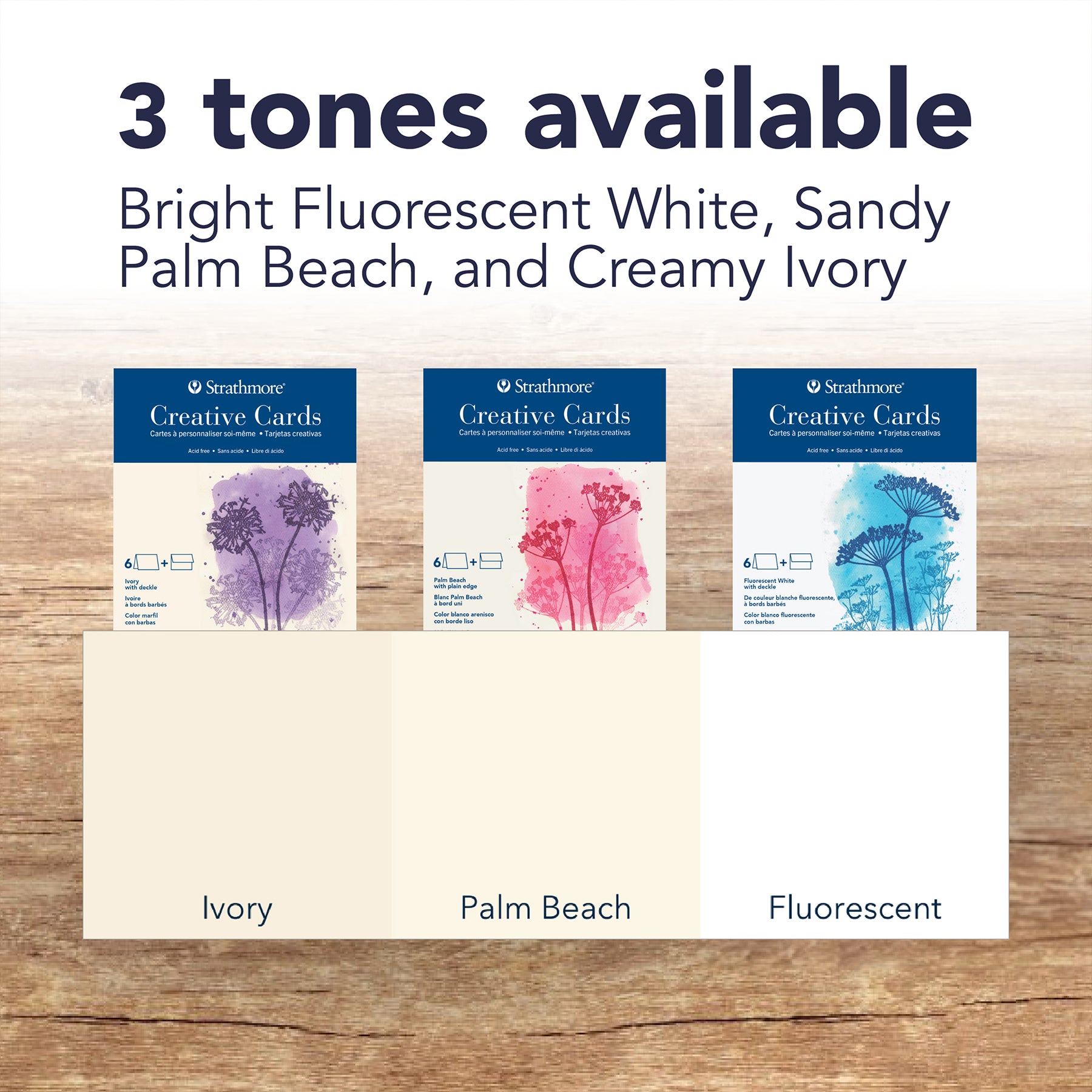 Creative Cards & Envelopes, Fluorescent White with Deckle Edge, Full Size, 5x6.875 inch, Pack of 100