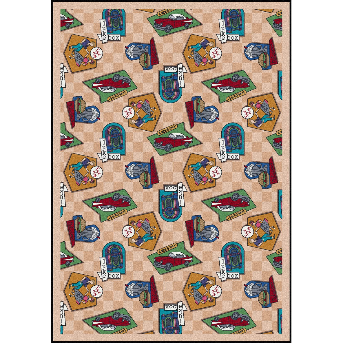 Fabulous Fifties 3'10" x 5'4" area rug in color Beige