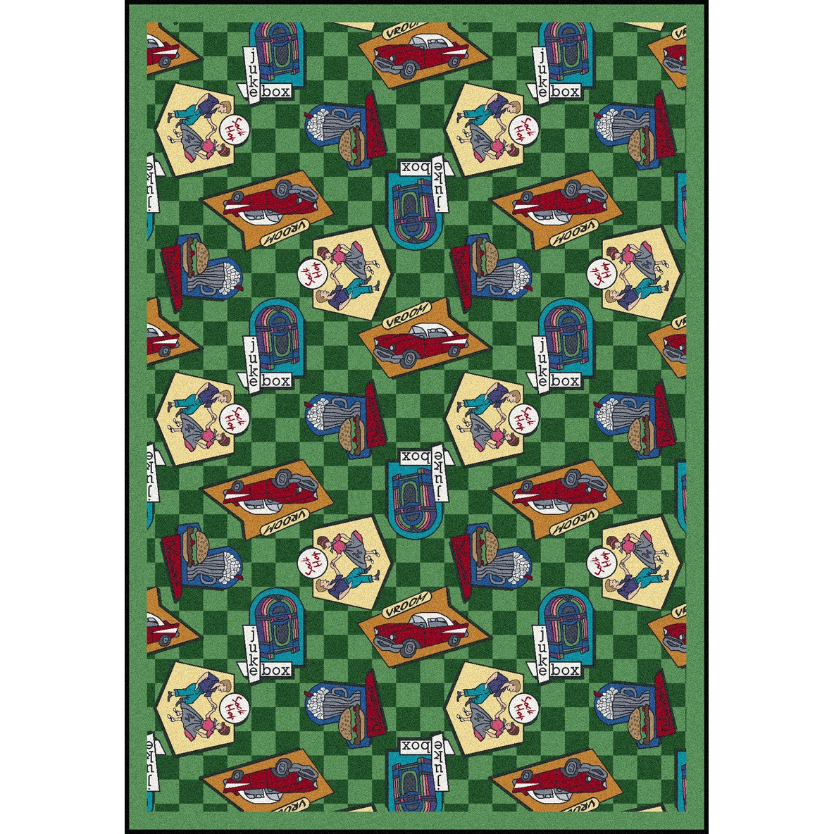 Fabulous Fifties 5'4" x 7'8" area rug in color Green