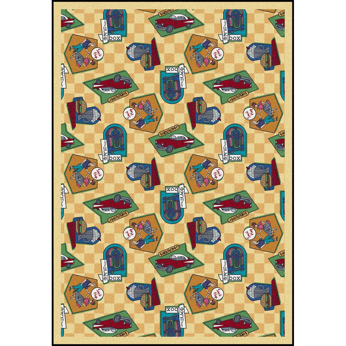 Fabulous Fifties 5'4" x 7'8" area rug in color Gold