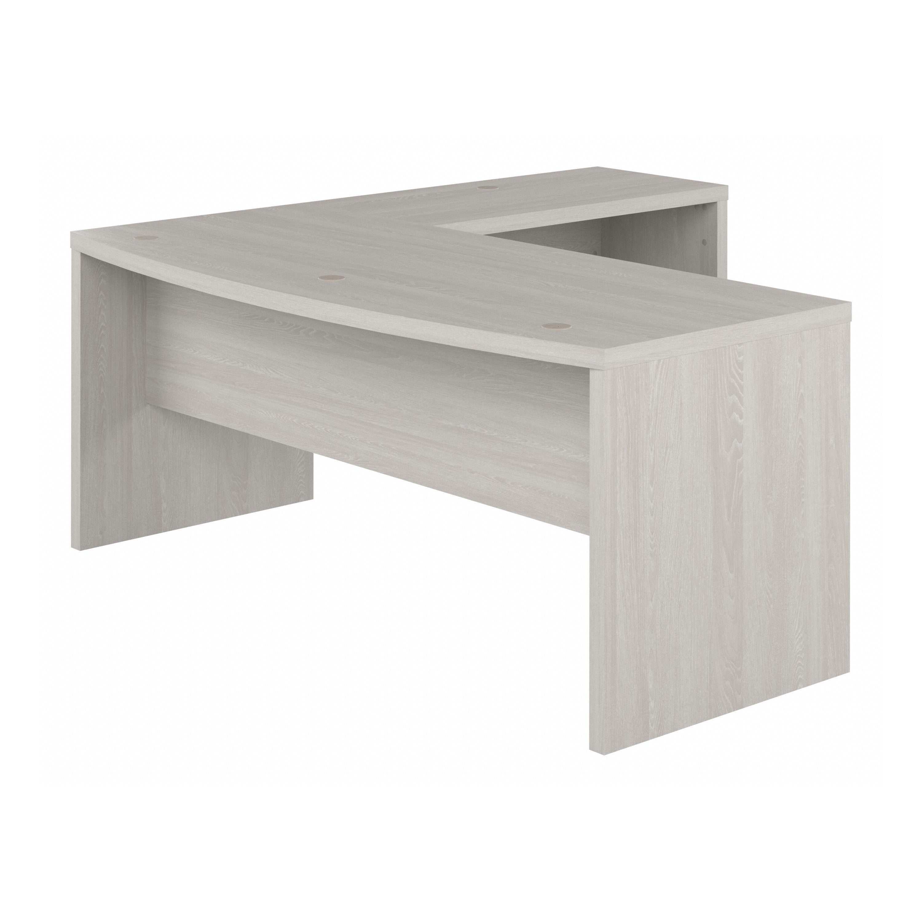 Bush Business Furniture Echo 72W Bow Front L Shaped Desk in Gray Sand - 71.97" Width x 77.32" Depth x 30" Height