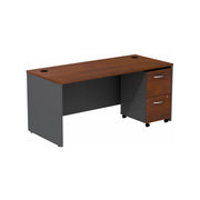 Bush Business Furniture Series C 66W Shell Desk with 2-Drawer Mobile Pedestal - 65.98" Width x 29.37" Depth x 29.8" Height