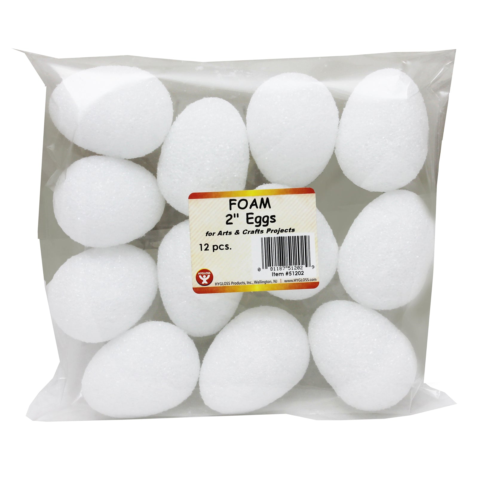 Hygloss Foam Pack - 12 of 2.5" Eggs
