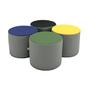 SoftScape 15" Round Accent Ottomans, 4-Piece - Gray