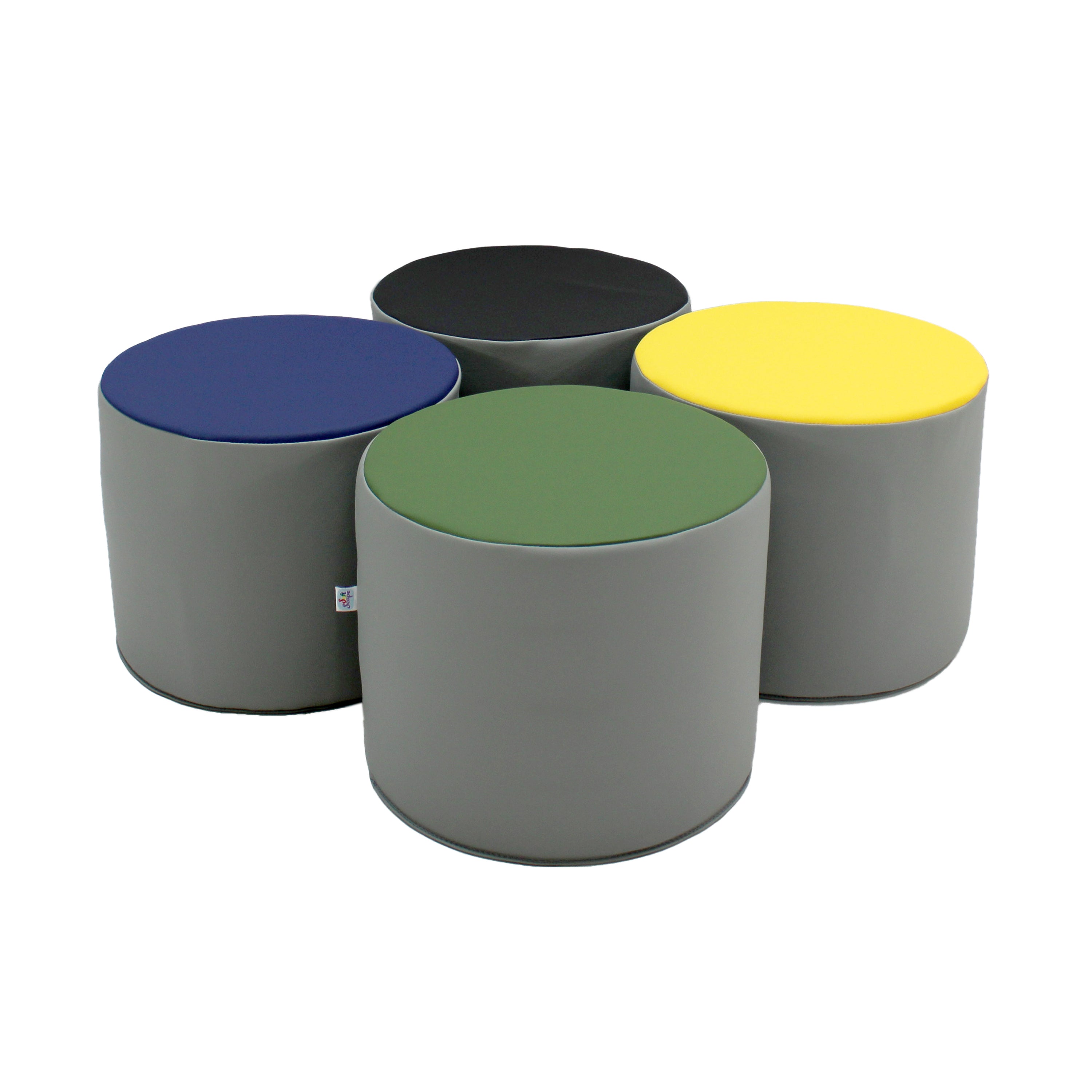 SoftScape 15" Round Accent Ottomans, 4-Piece - Gray